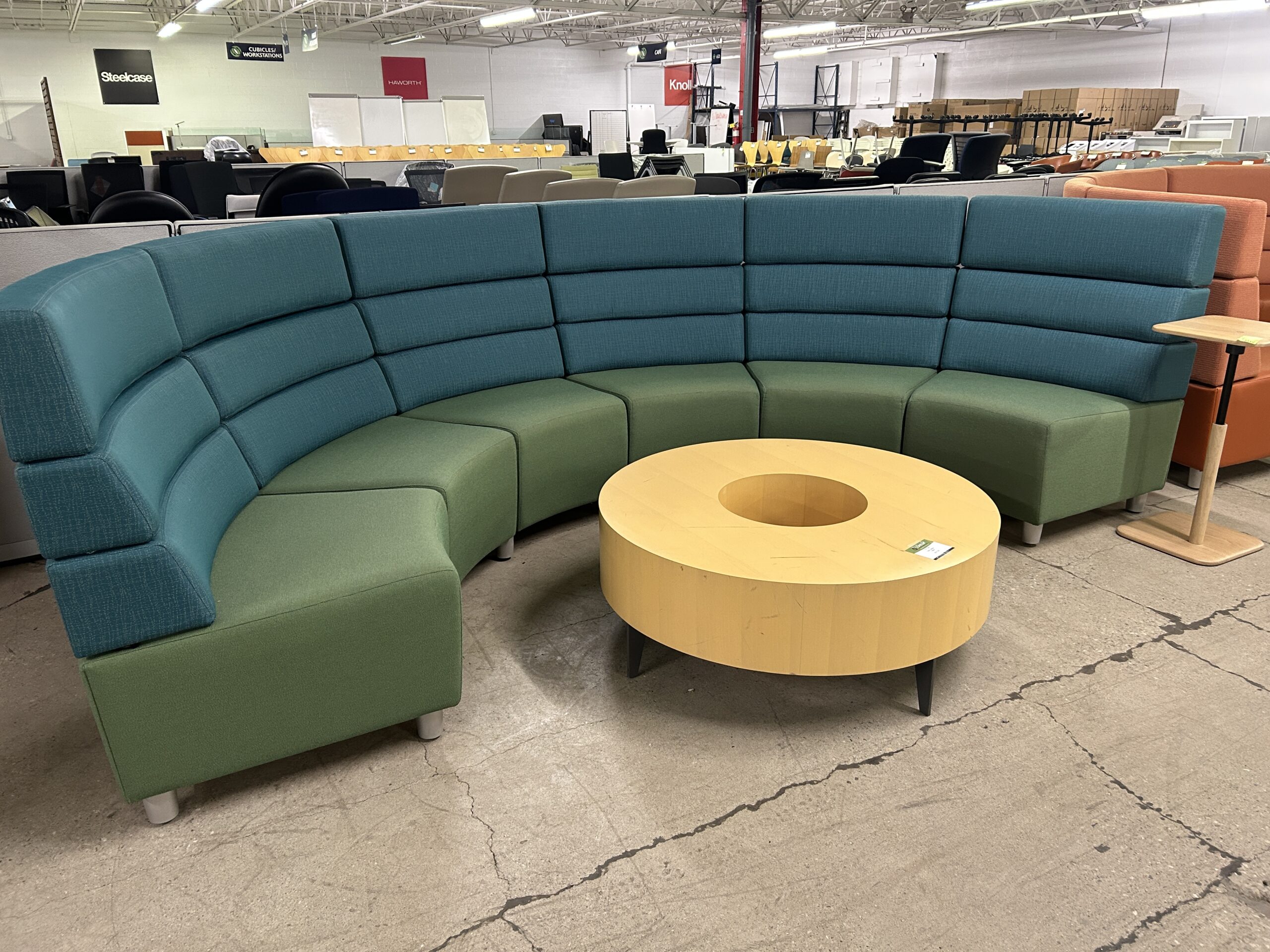 Blue and Green Privacy Sectional
