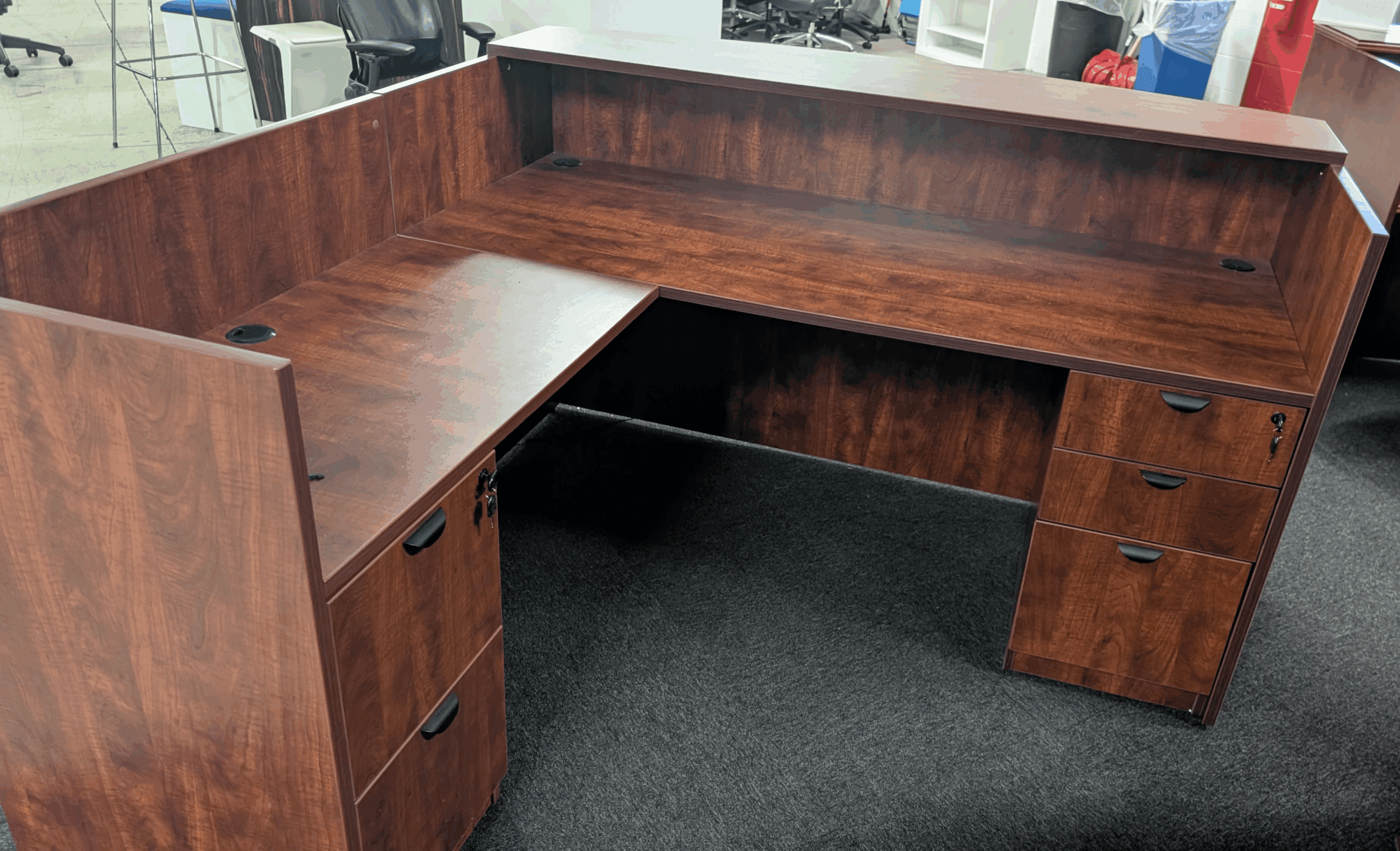 Dark Cherry Reception Desk