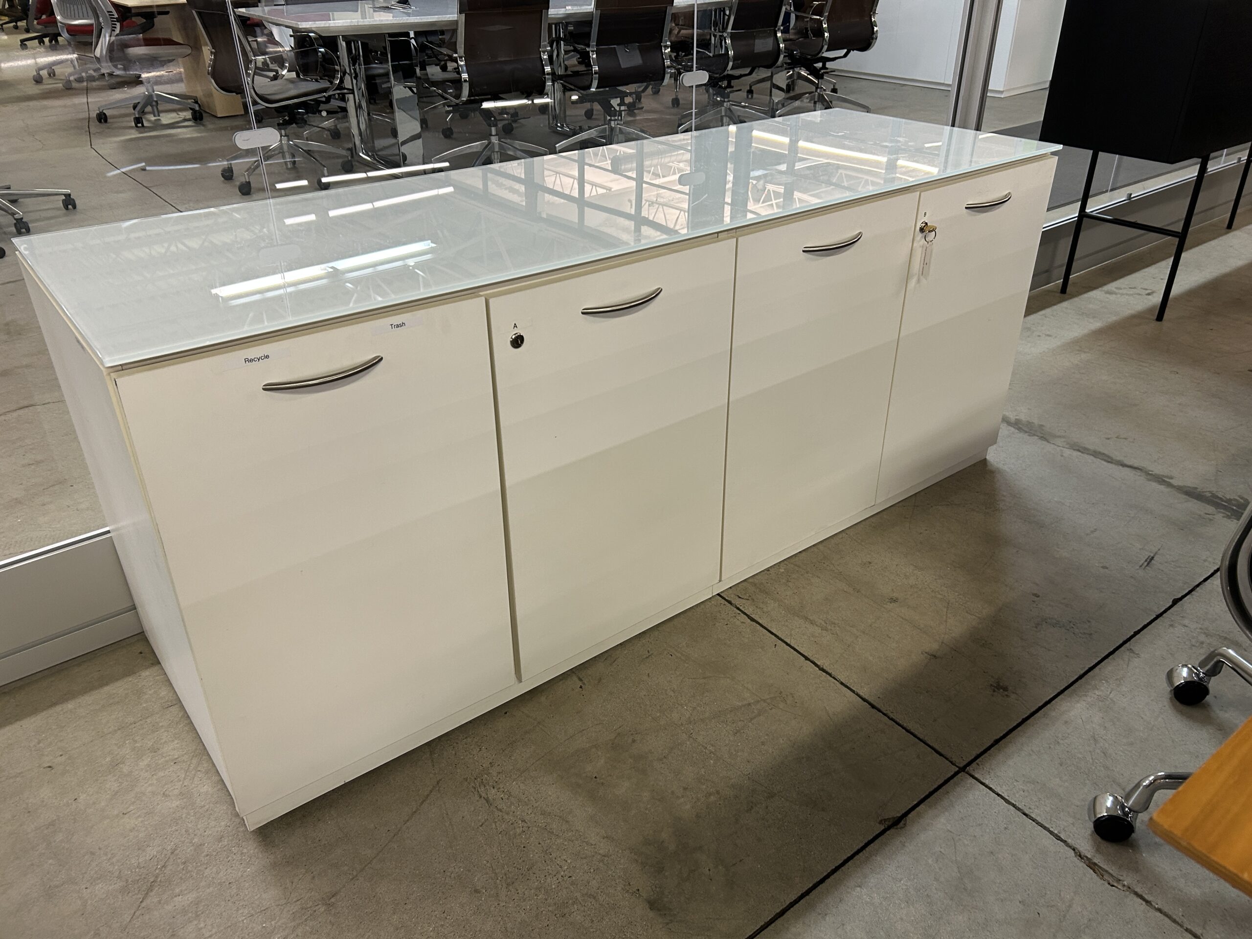 White Recycling Credenza