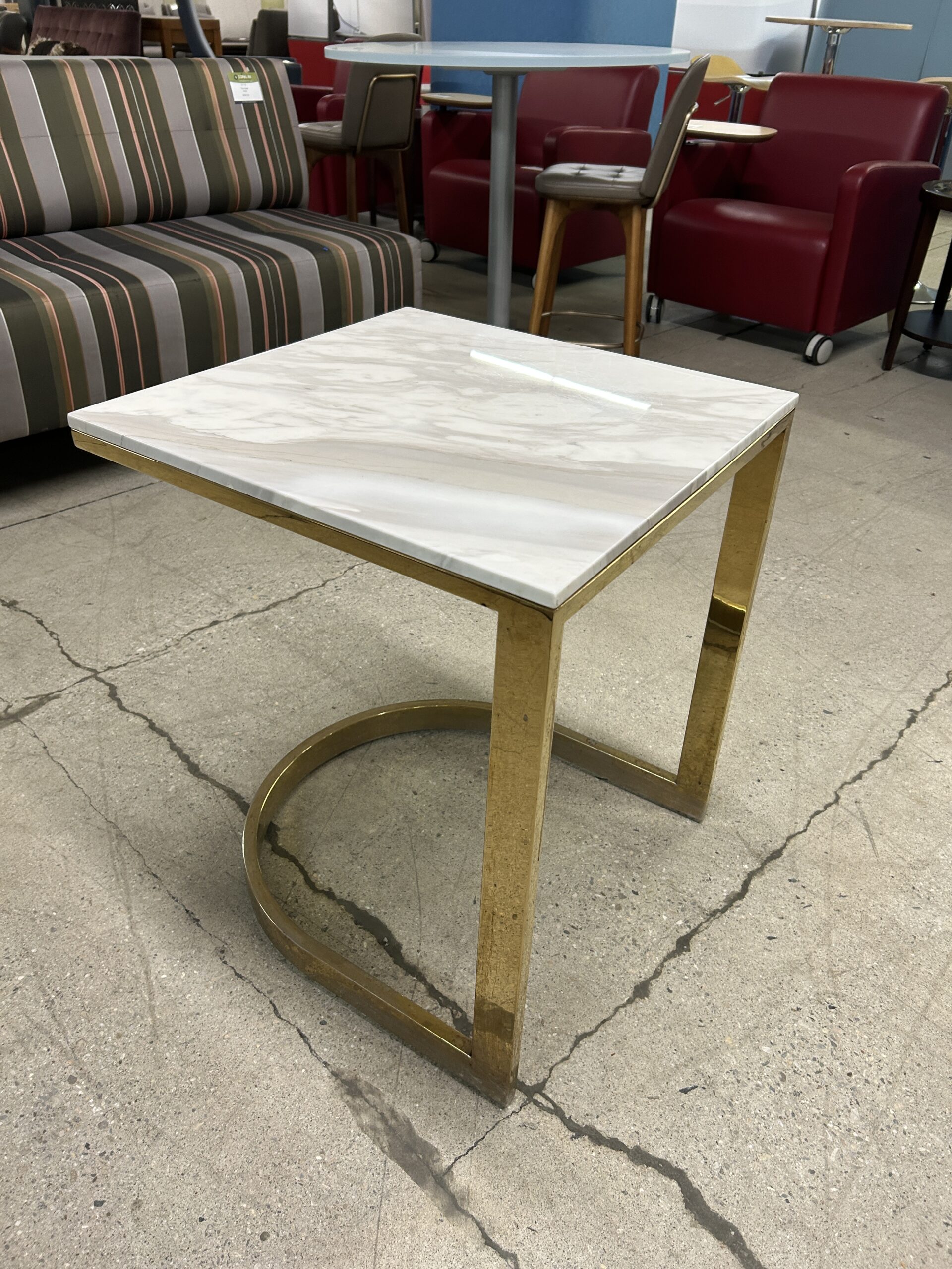 White Marble End Table