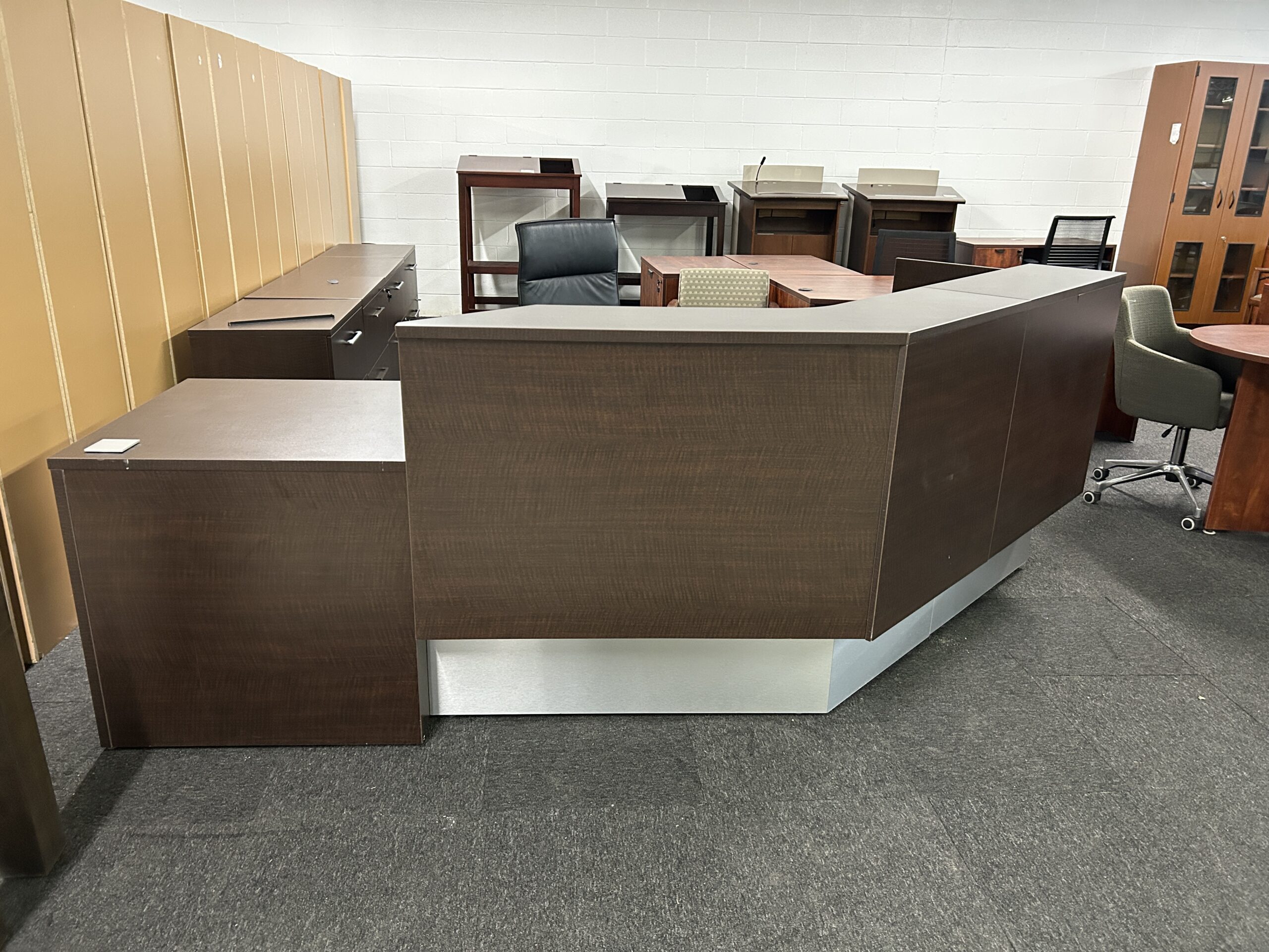 Logiflex Walnut Reception Desk