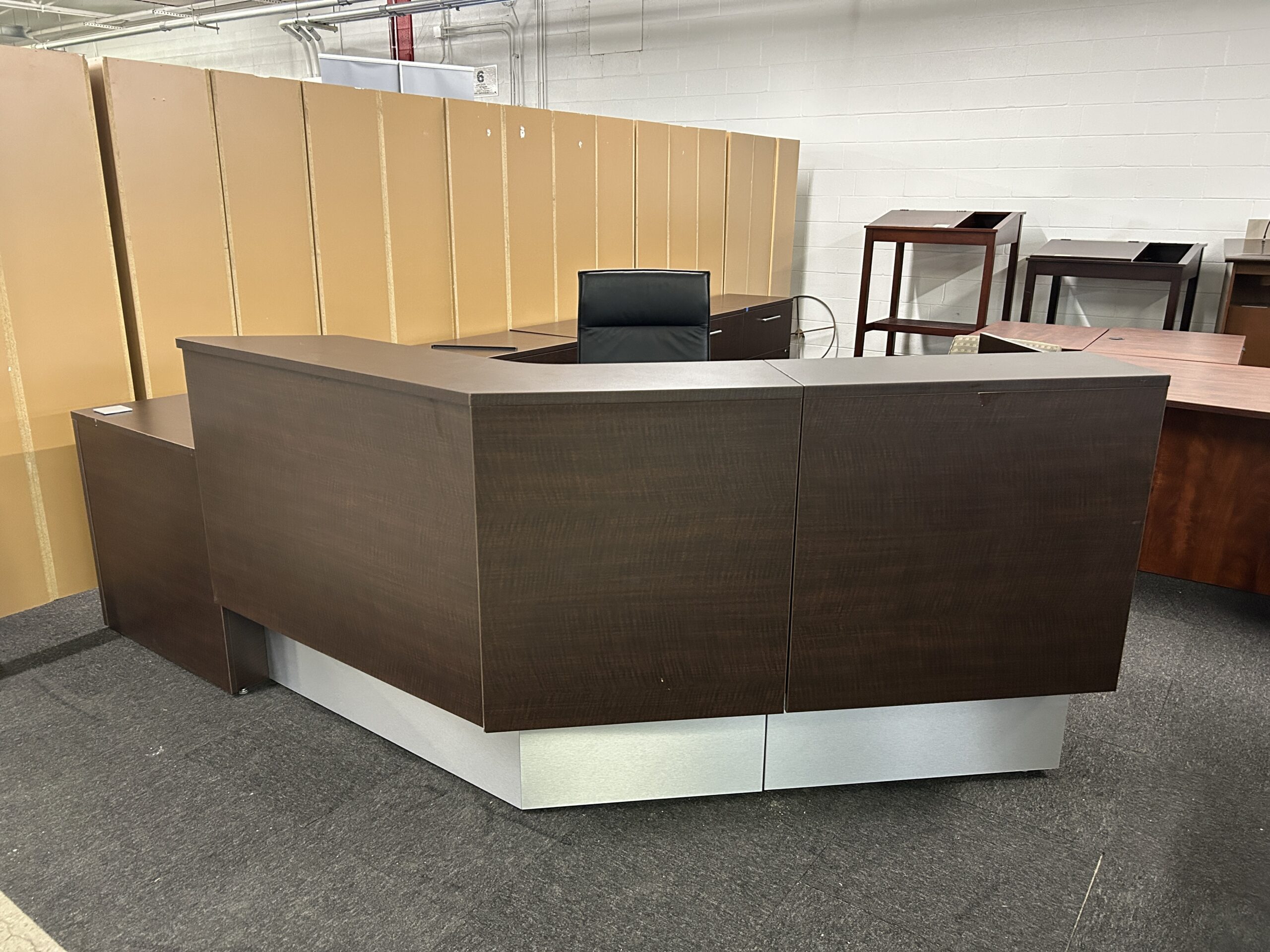 Logiflex Walnut Reception Desk