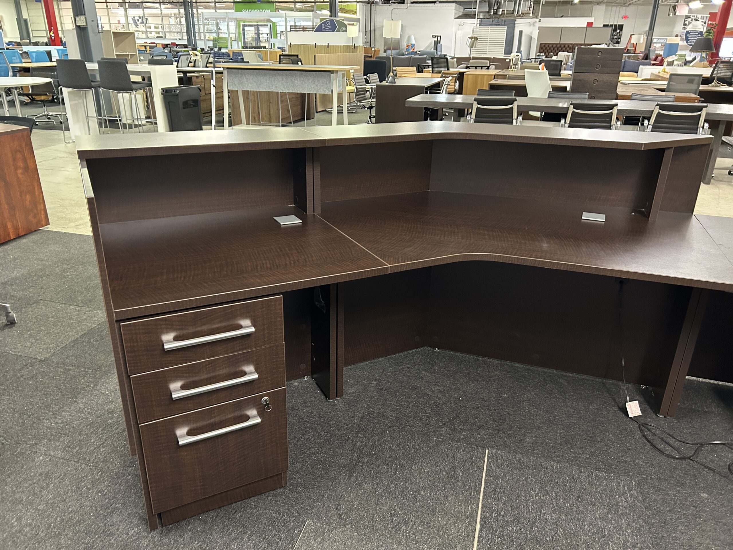Logiflex Walnut Reception Desk