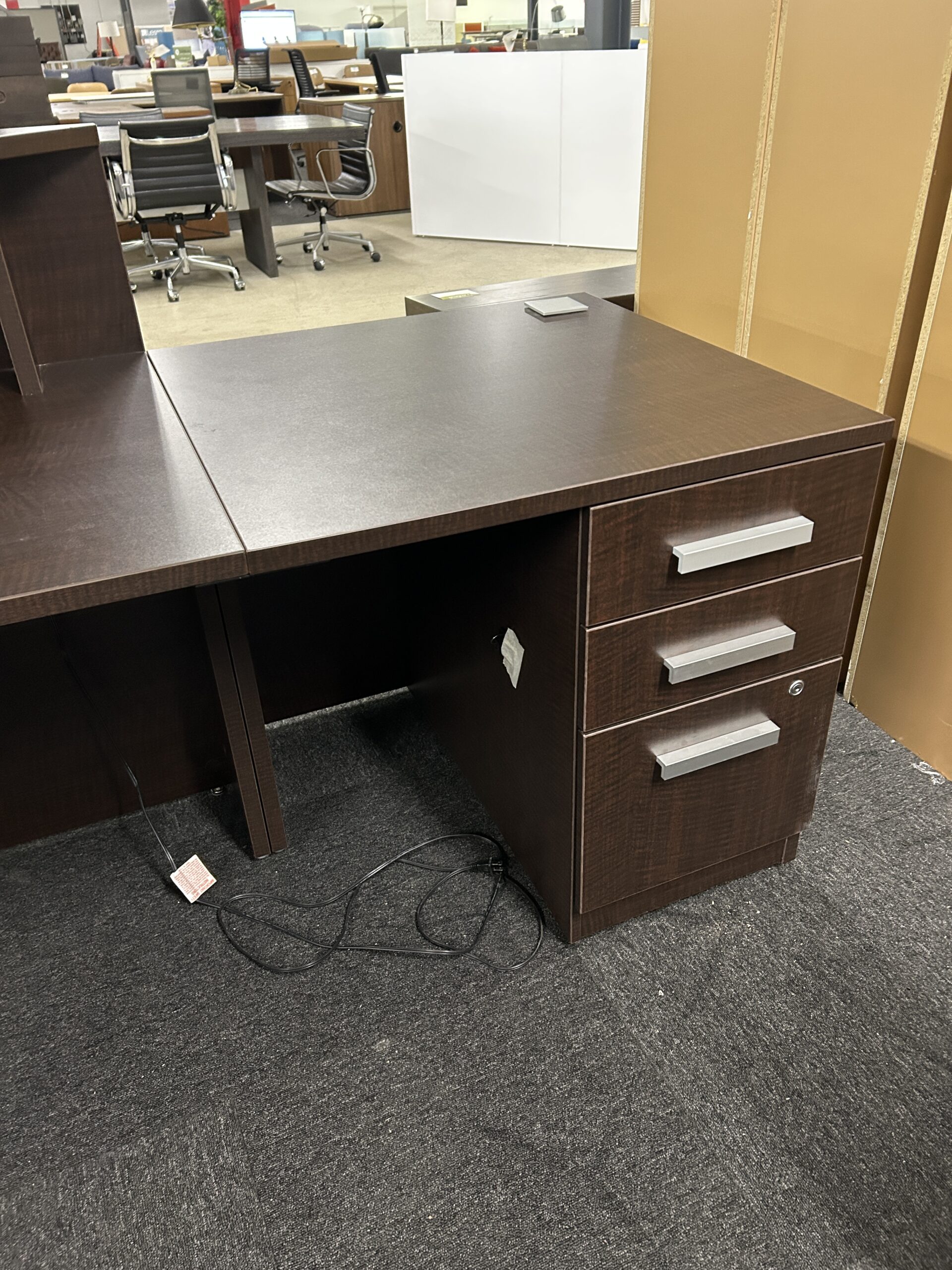 Logiflex Walnut Reception Desk