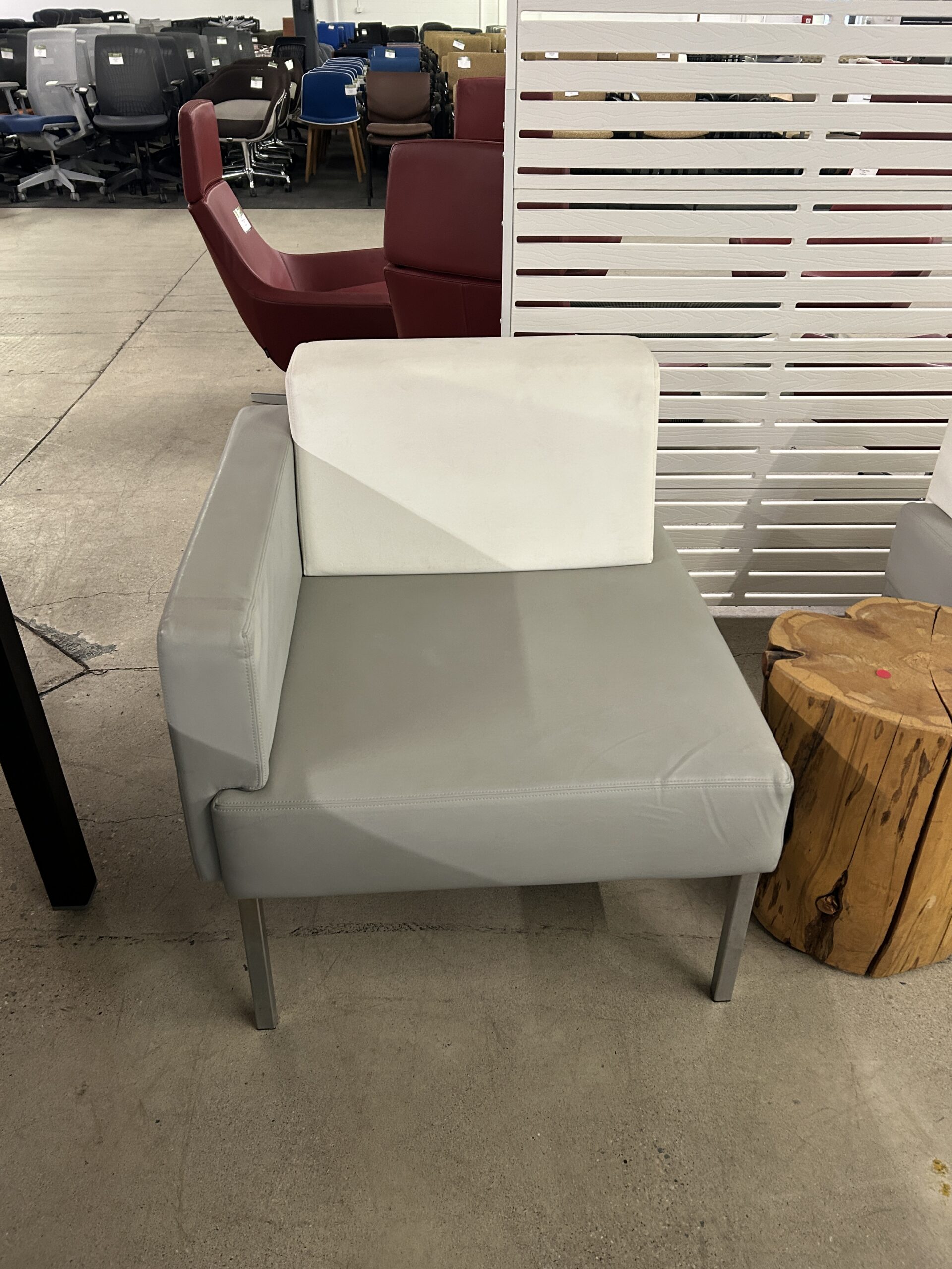 Global White & Gray Club Chair