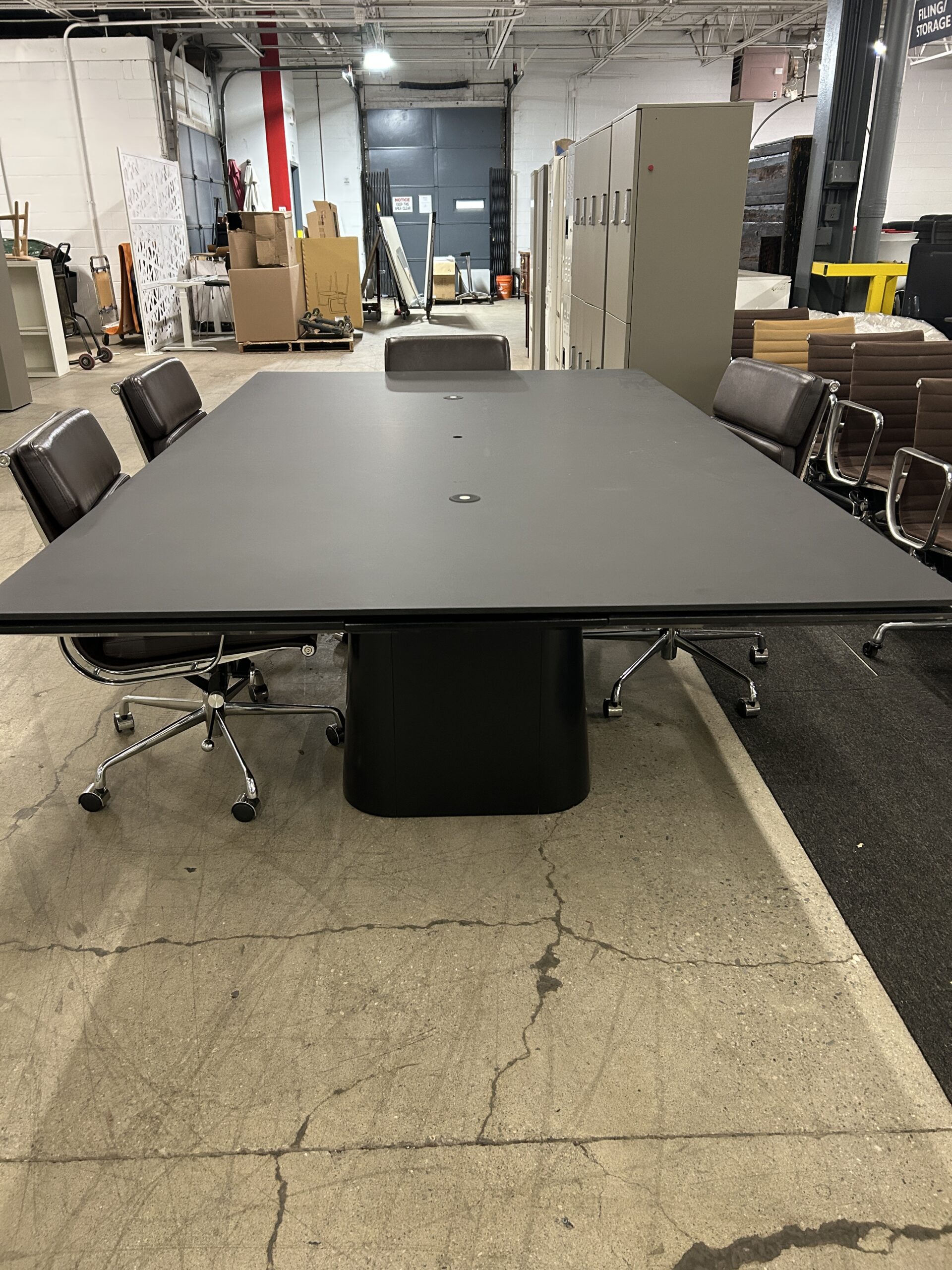 Black Touchless Powered Conference Table