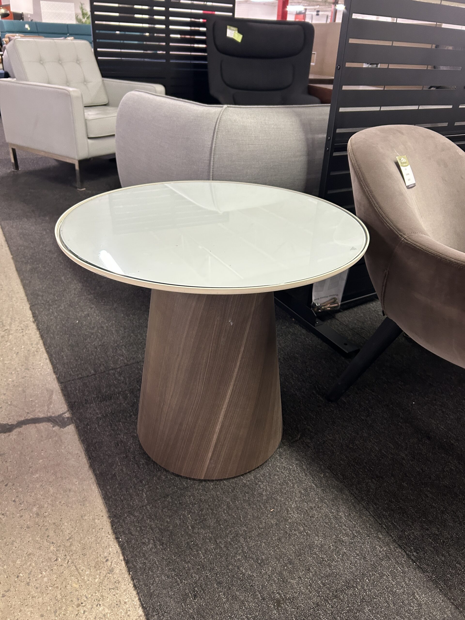 Round Glass End Table