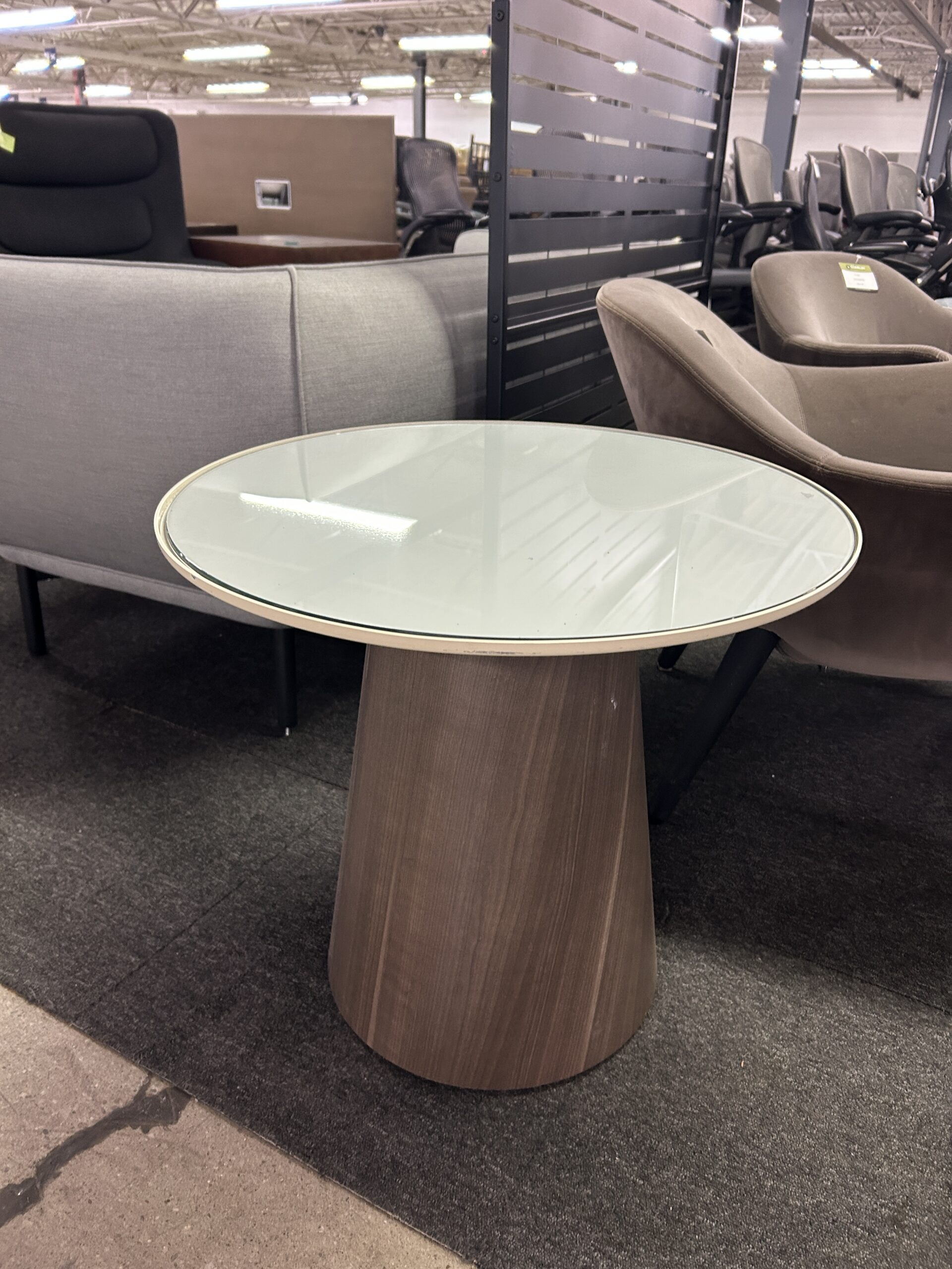 Round Glass End Table