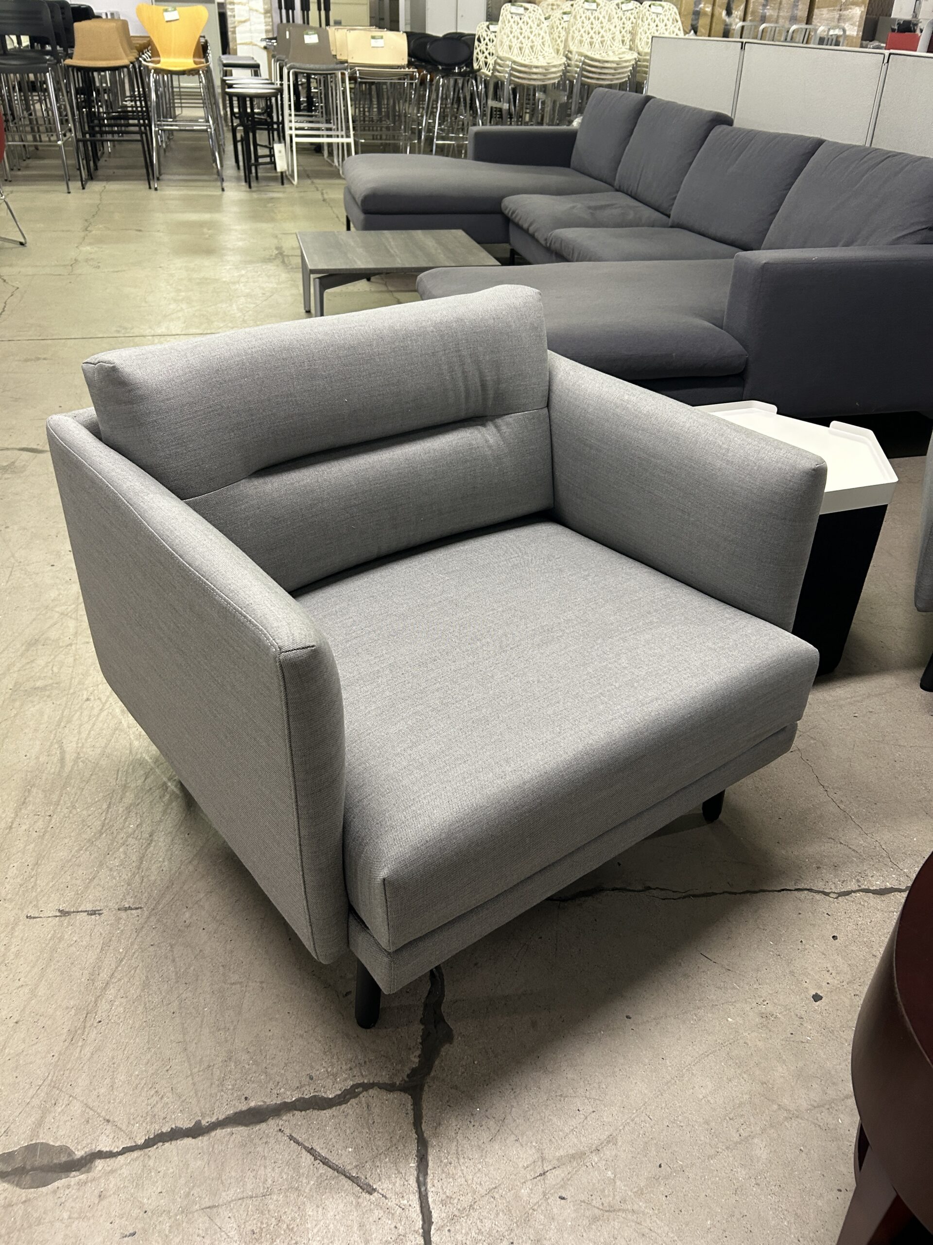 Grey Club Chair