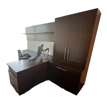 Geiger L‑Shape Sit‑Stand Desk Set