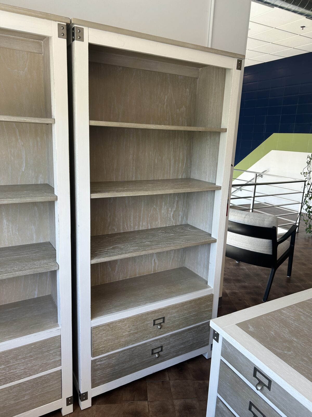 Rustic Executive Desk Set with Bookcases photo