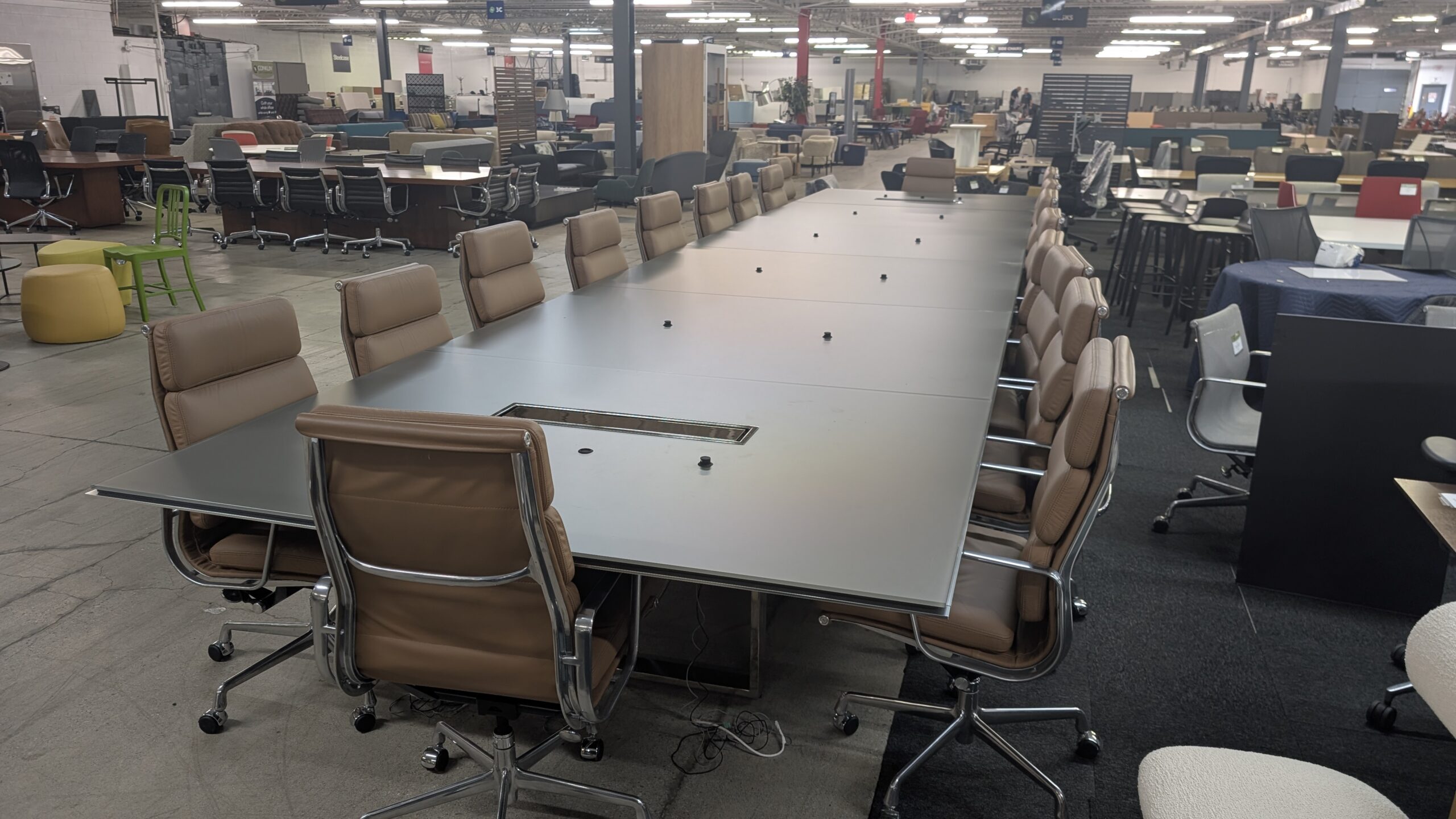 Modular Conference Table with Integrated Power & Microphones
