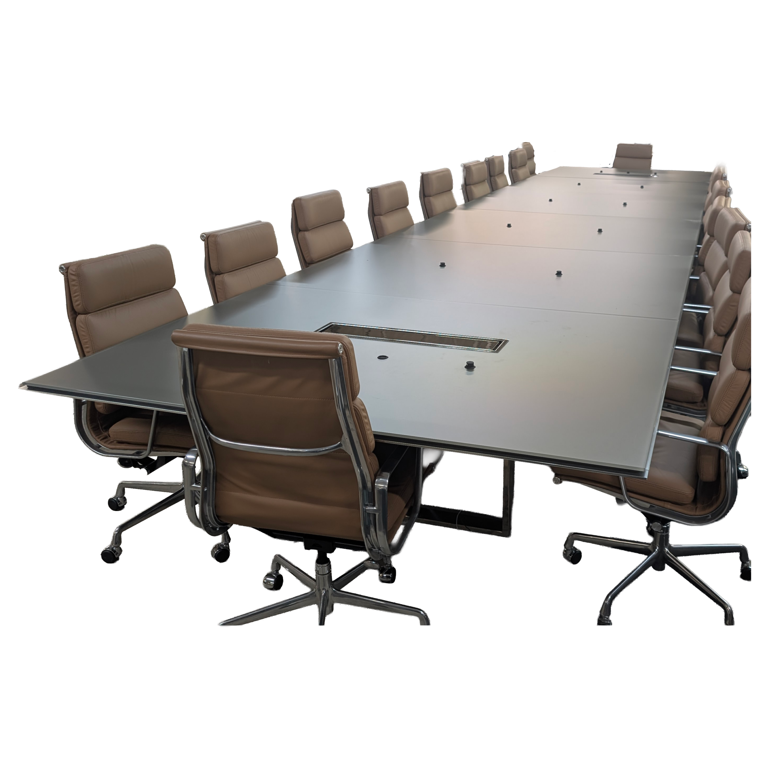 Modular Conference Table with Integrated Power & Microphones