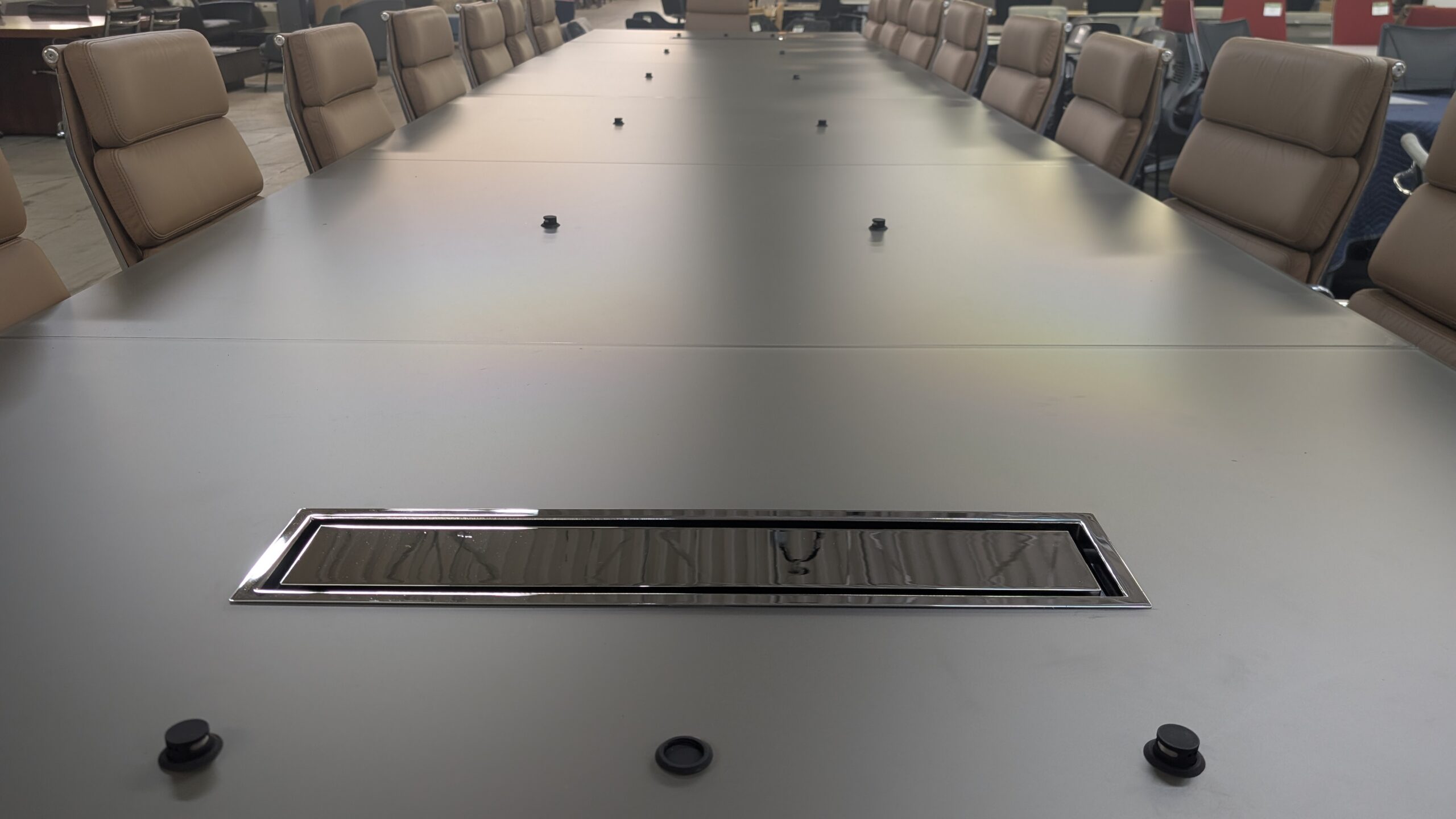 Modular Conference Table with Integrated Power & Microphones