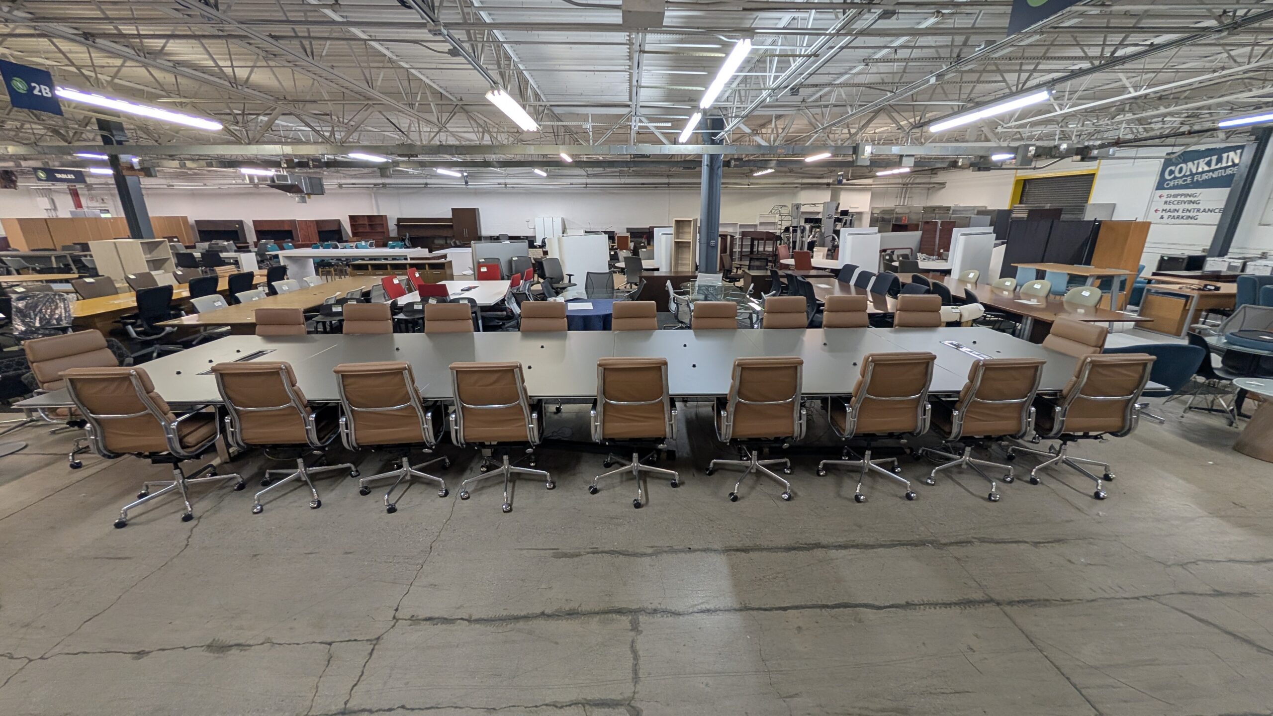 Modular Conference Table with Integrated Power & Microphones