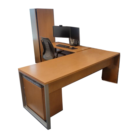 Knoll Cherry Executive Desk Set