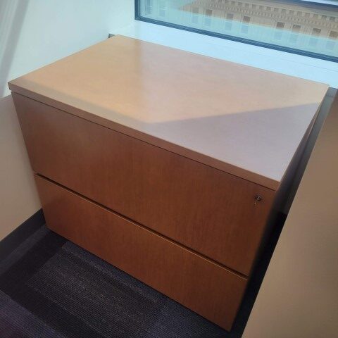 Knoll Cherry Executive Desk Set