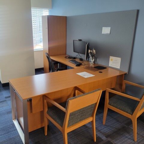 Knoll Cherry Executive Desk Set