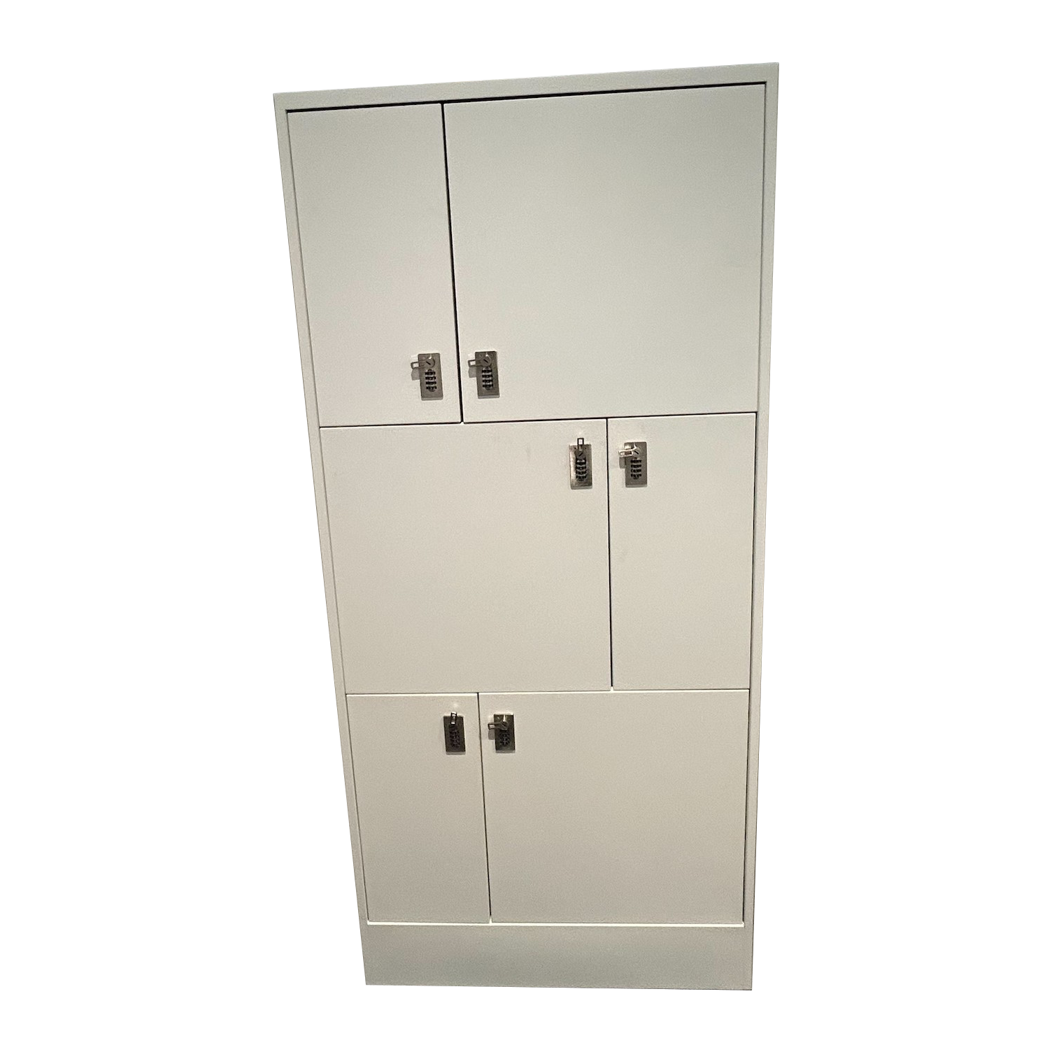 White Multi-Door Storage Lockers with Combination Locks