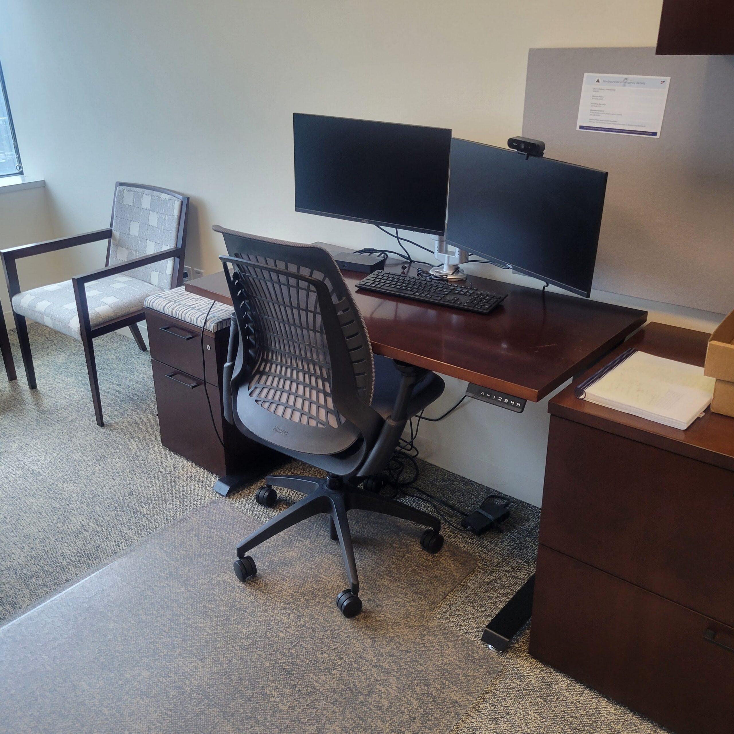Gunlocke Sit-Stand Desk with Mobile Ped