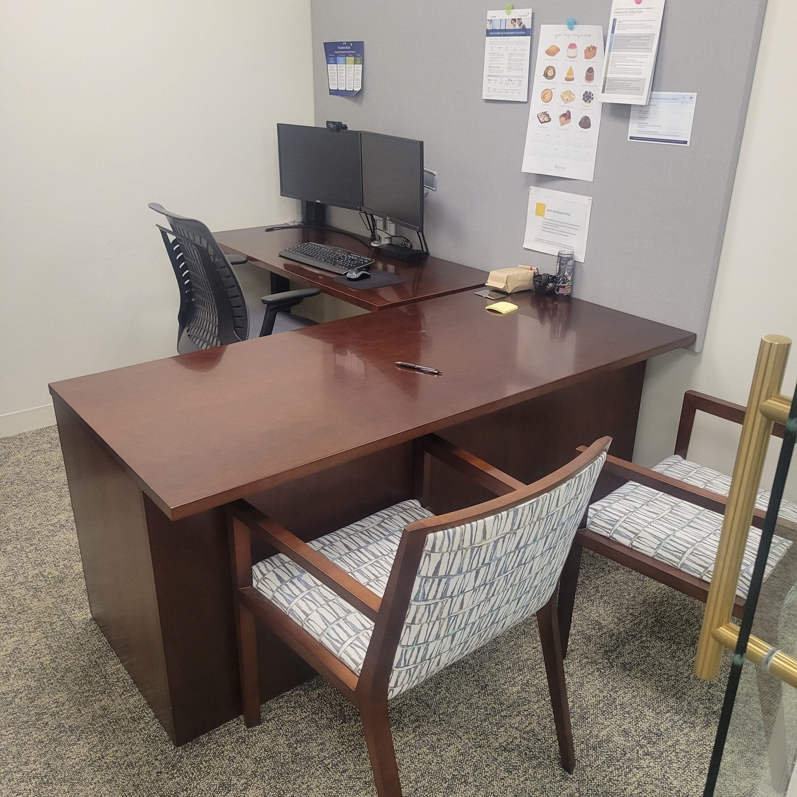 36″ Sit-Stand Gunlocke Executive Desk