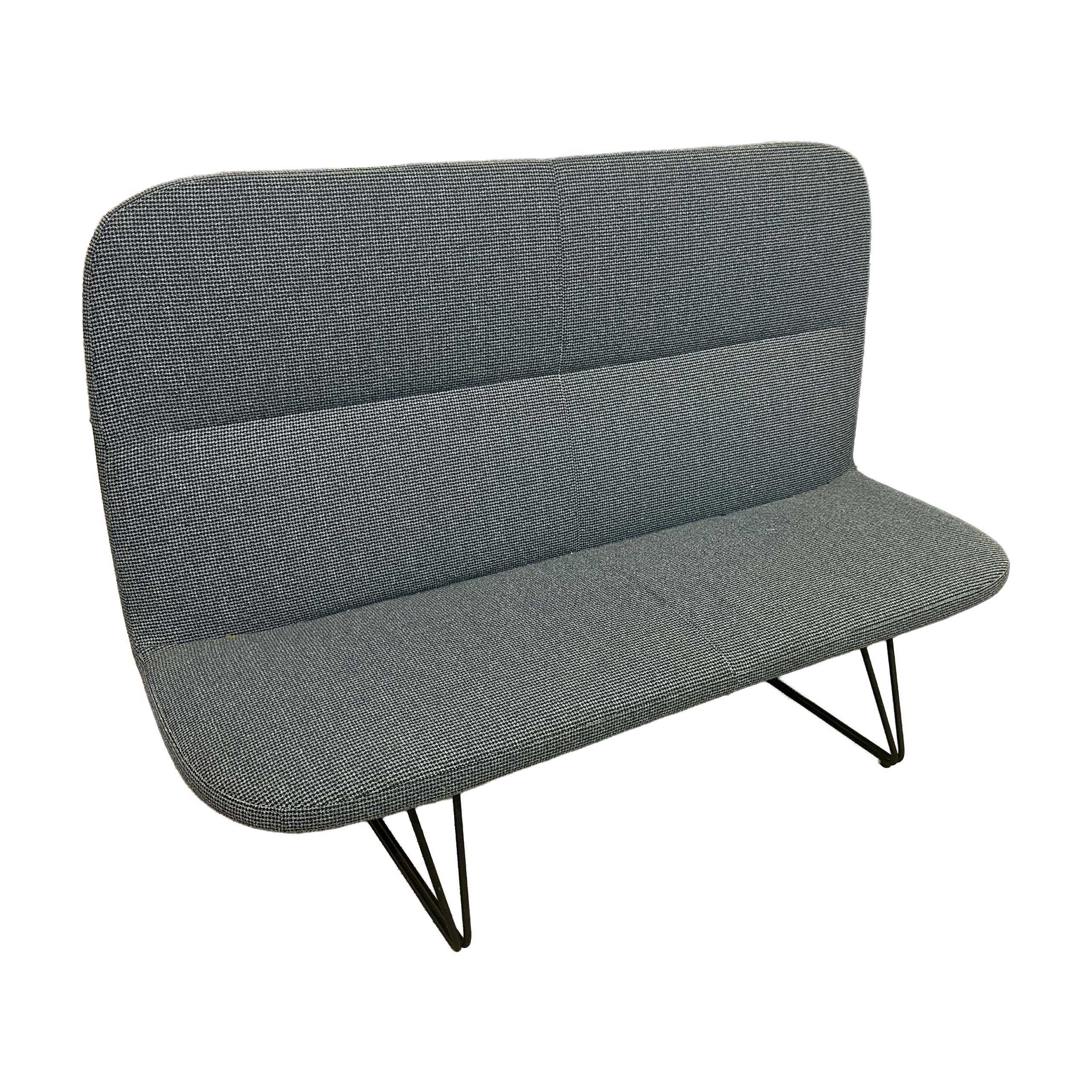 Davis High-Back Blue Fabric Bench