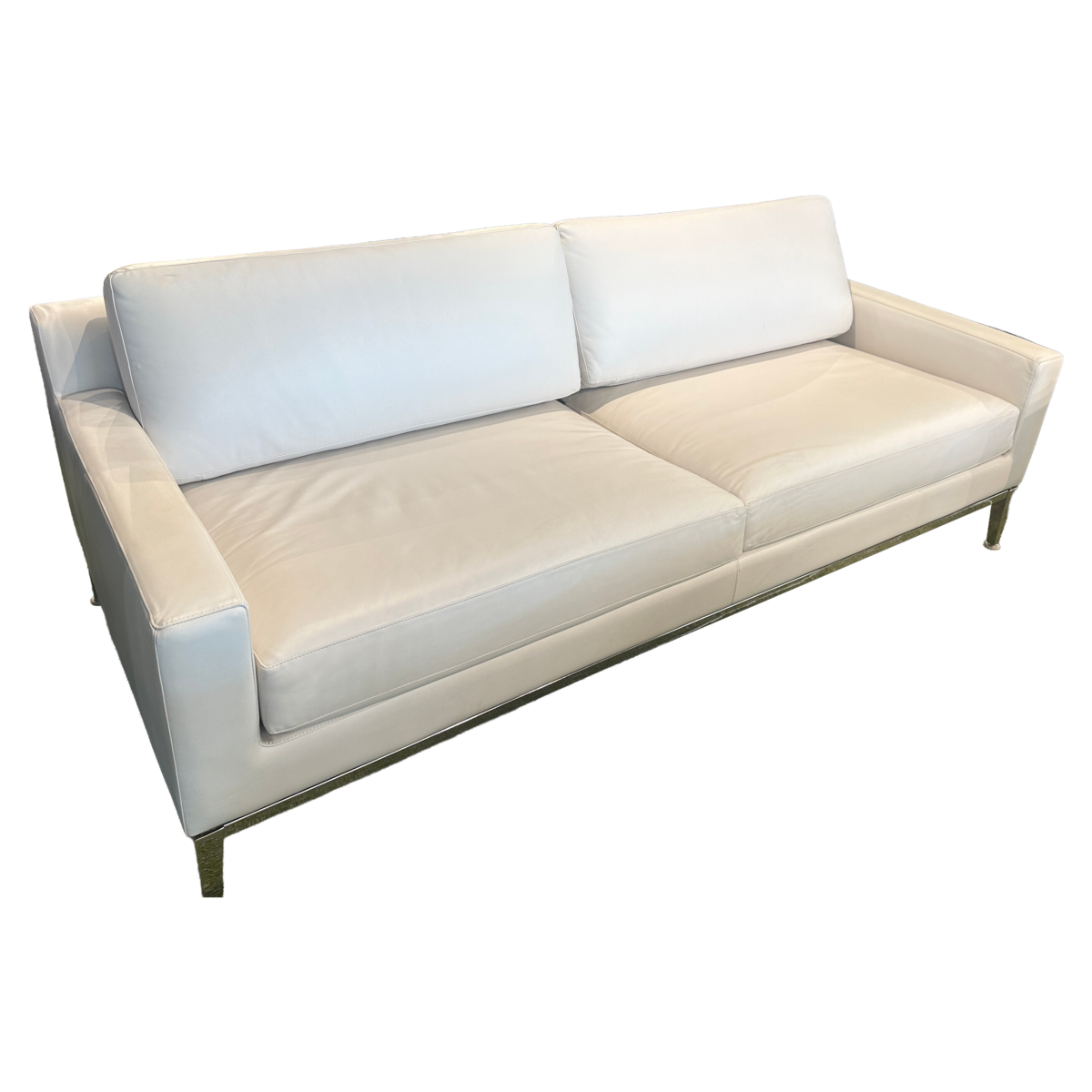 Restoration Hardware White 2-Seat Sofa photo