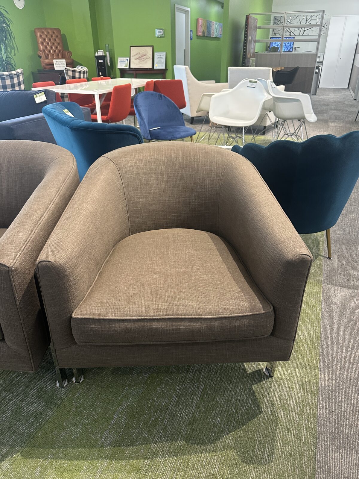 Restoration Hardware Brown Club Chair photo