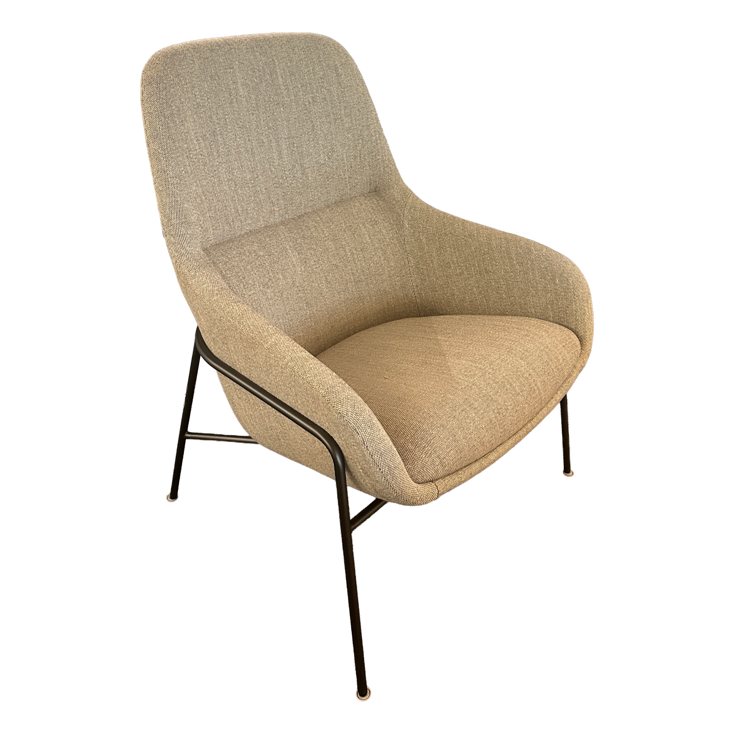 Blu Dot Tan Beige Fabric Lounge Chair
