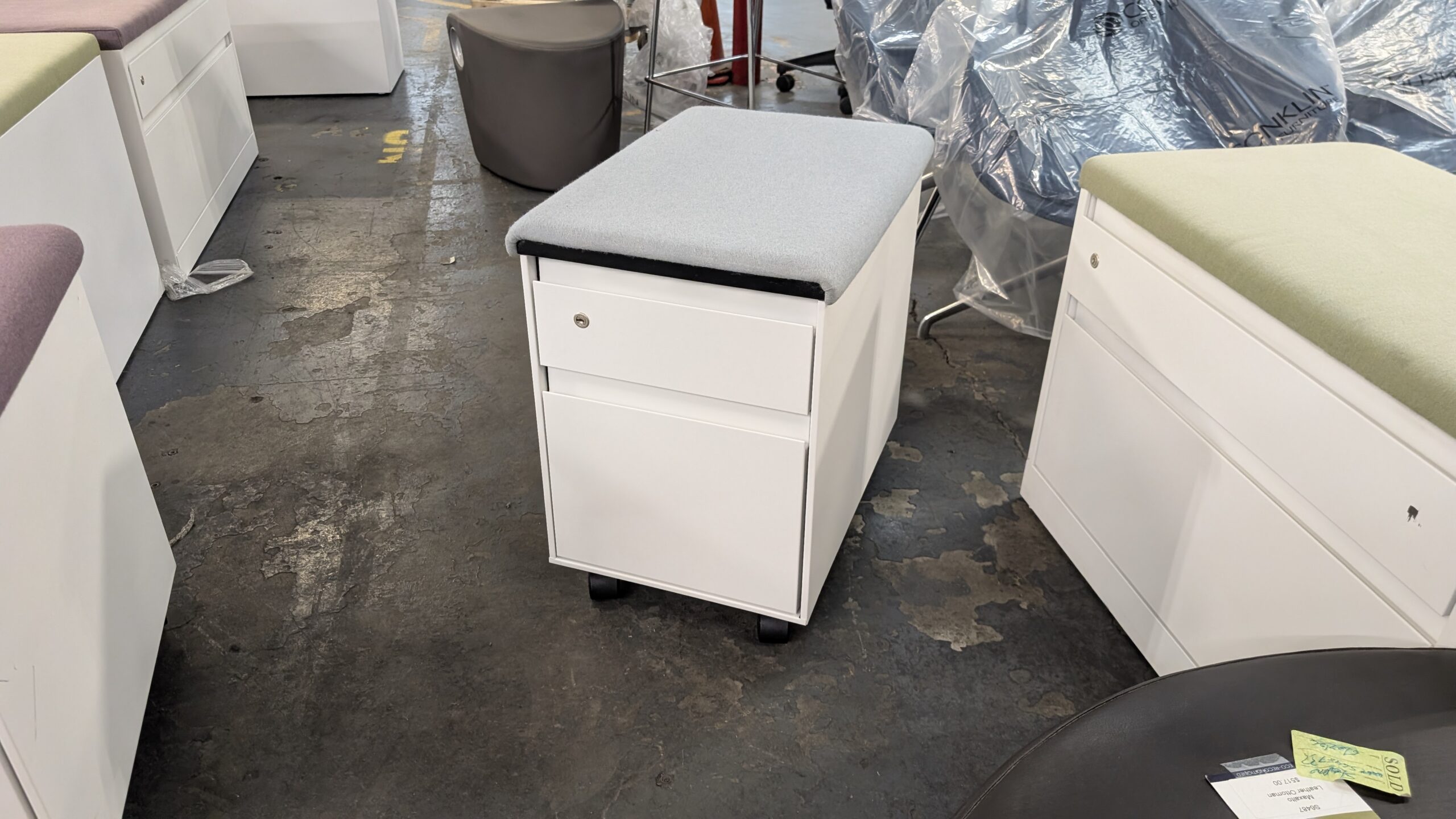 Gray Steelcase Mobile Pedestals