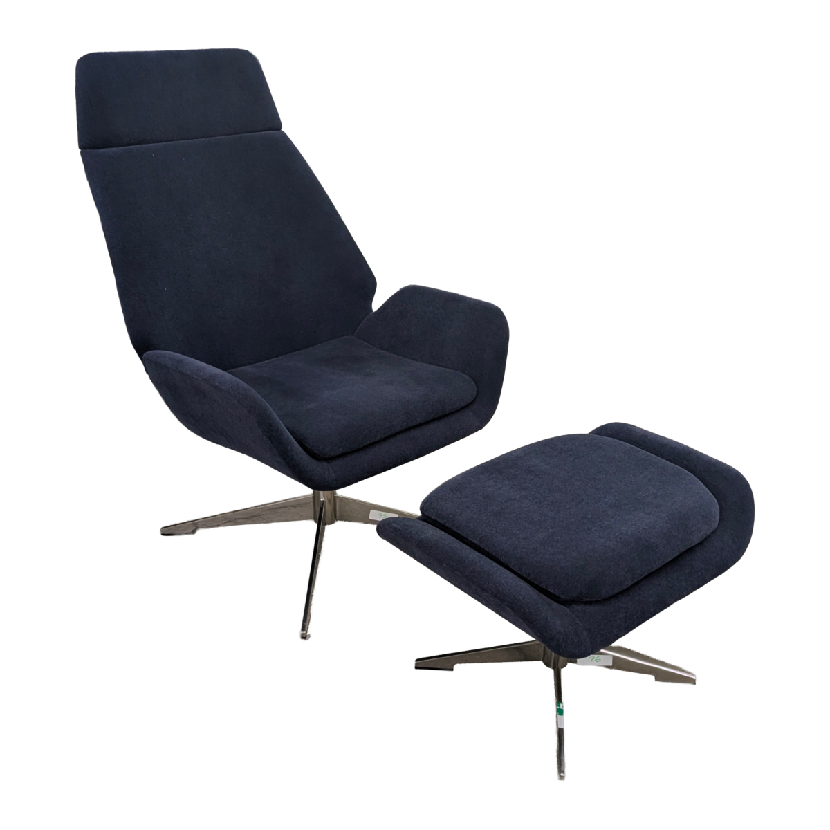 HBF Navy High-Back Swivel Chair with Ottoman photo