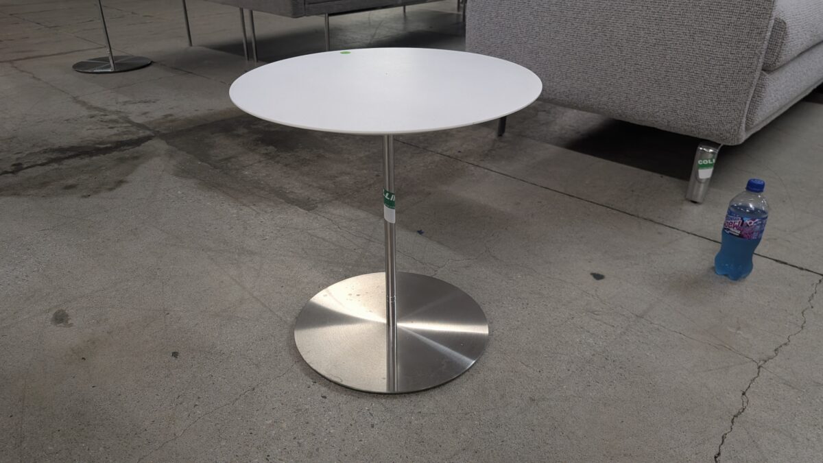 Bernhardt Round End Table with White Top photo