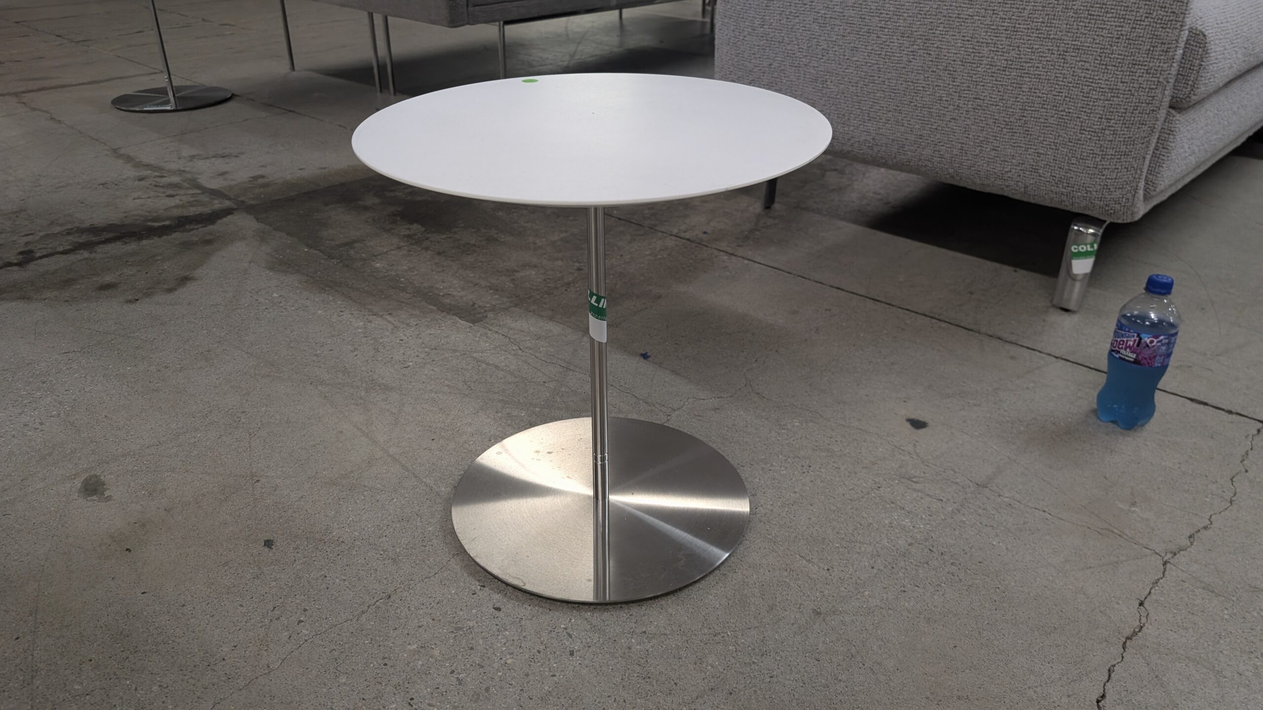 Bernhardt Round End Table with White Top