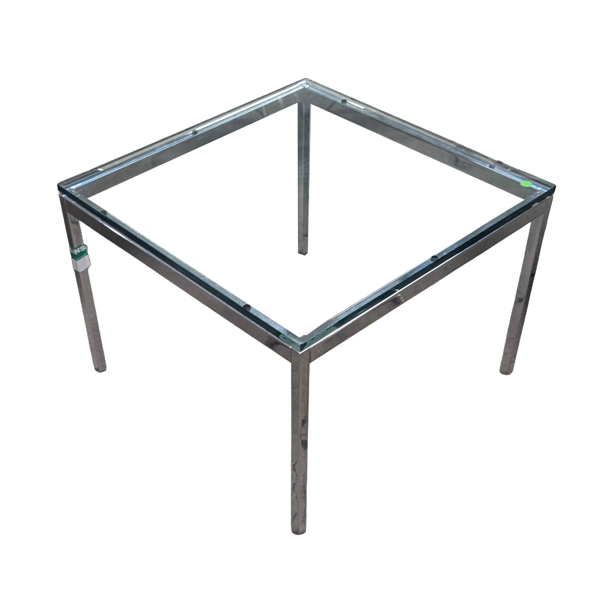 Square Glass Side Table with Chrome Legs