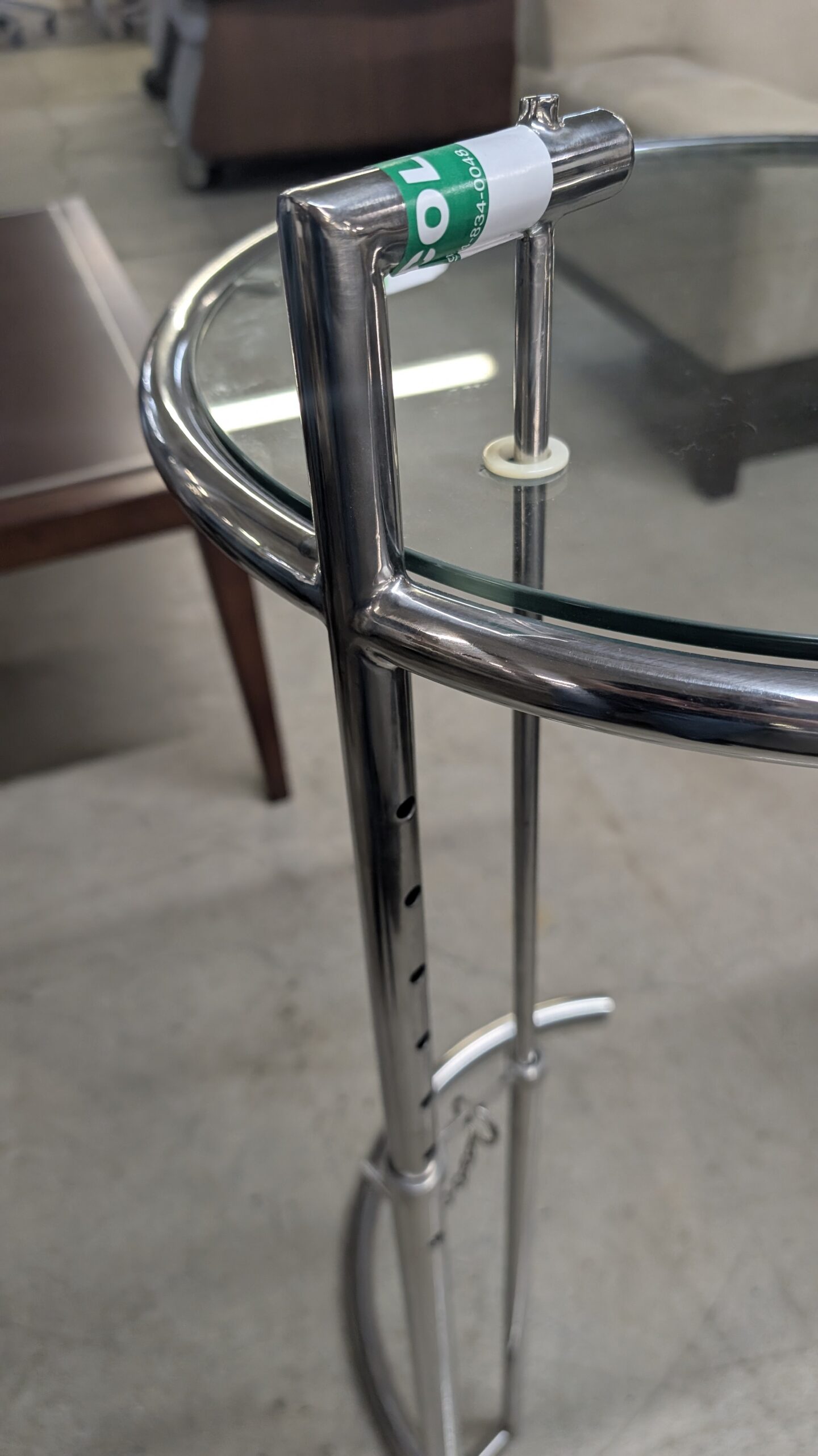Adjustable Round Glass End Table