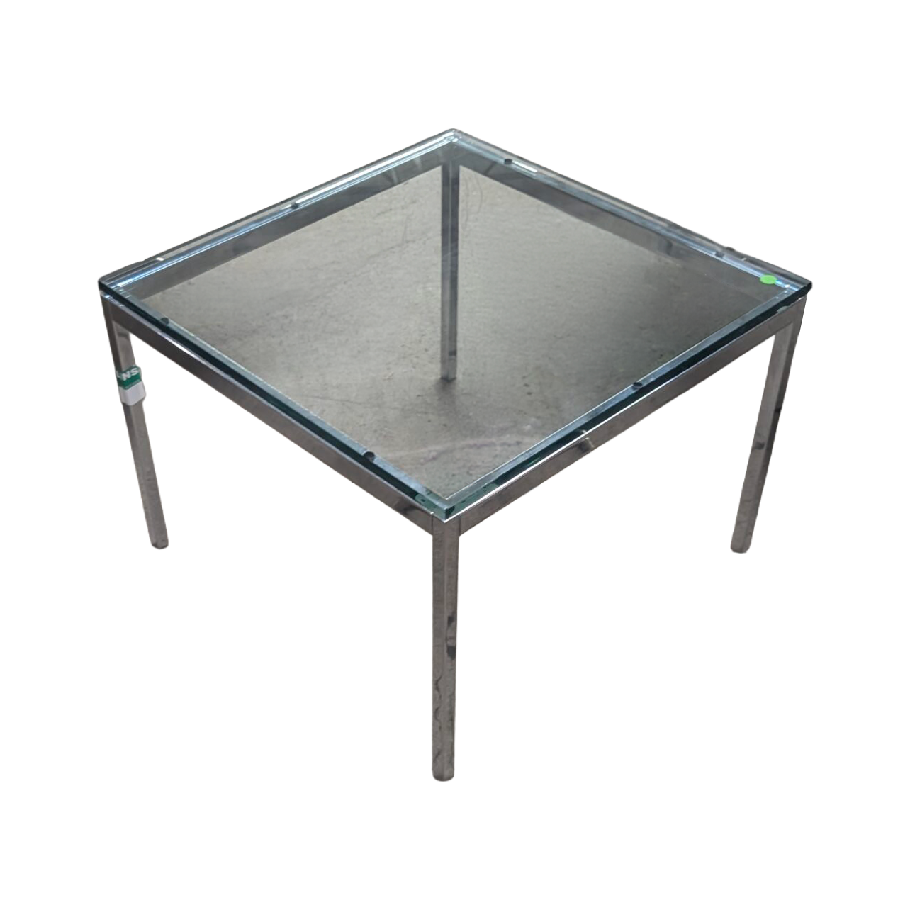 Square Glass Side Table with Chrome Legs