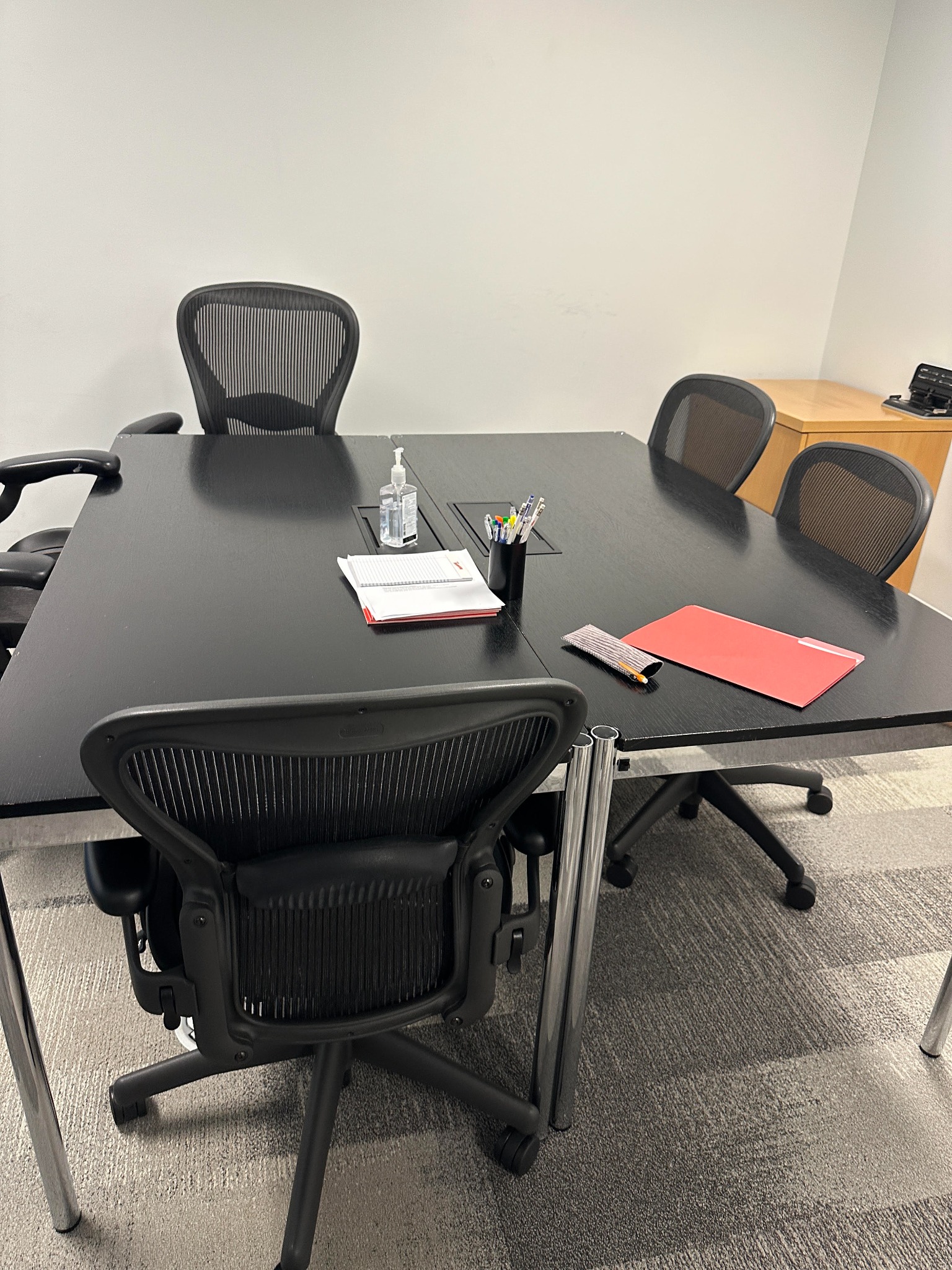 Black Training Table with Chrome Legs