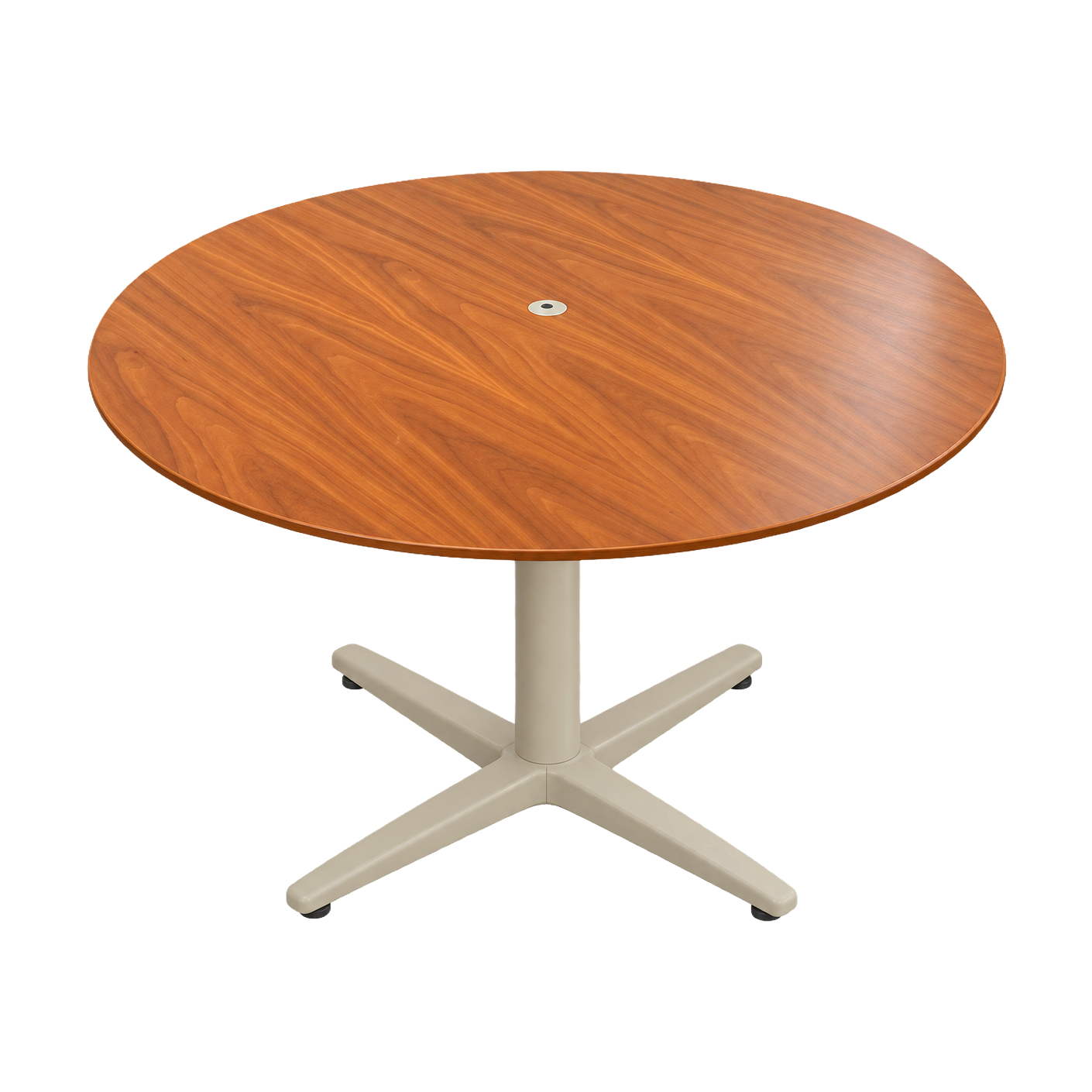 Round Red Cherry Veneer Meeting Table
