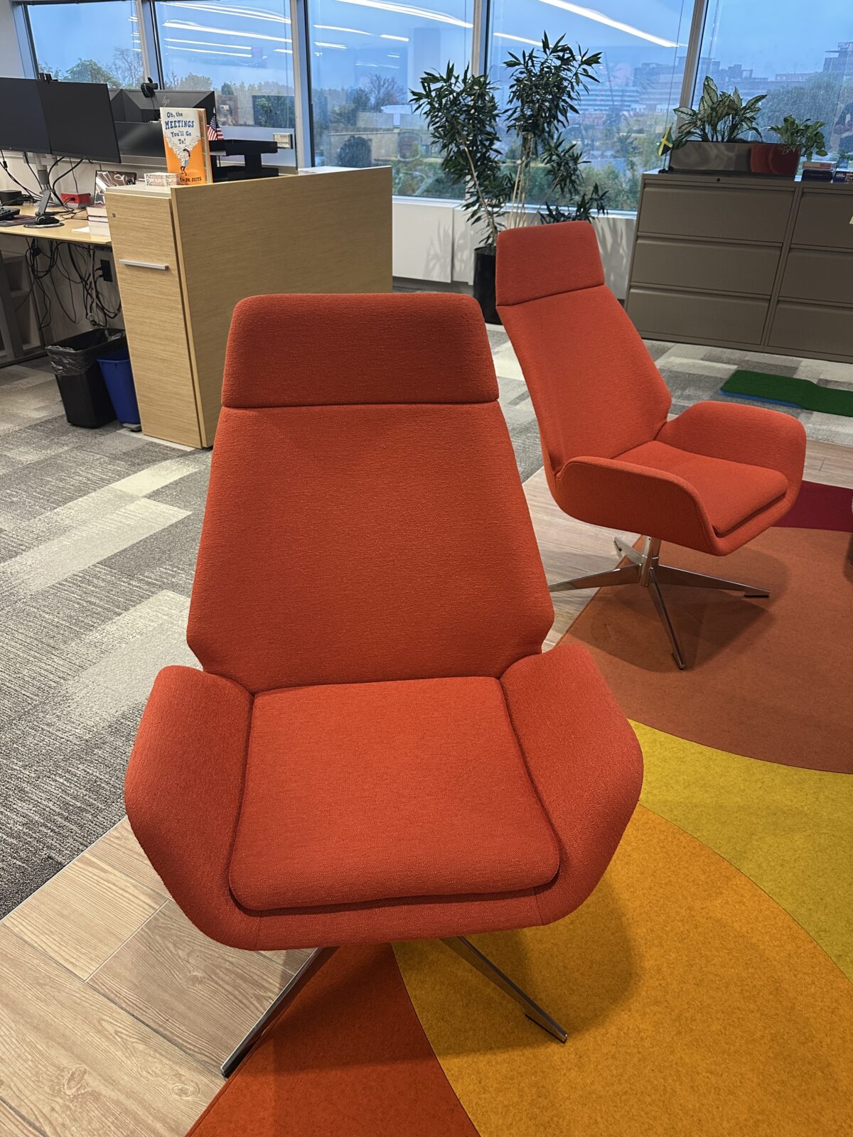 HBF Orange High-Back Swivel Chair photo