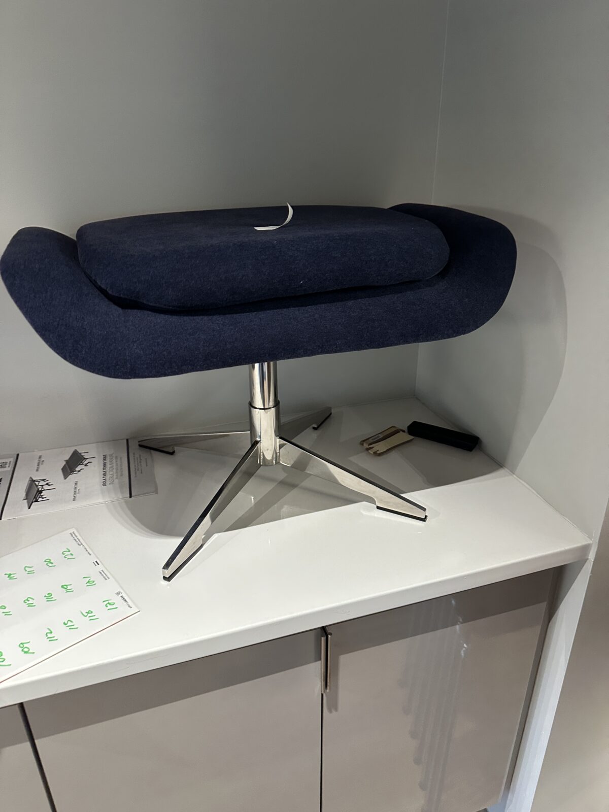 HBF Navy High-Back Swivel Chair with Ottoman photo