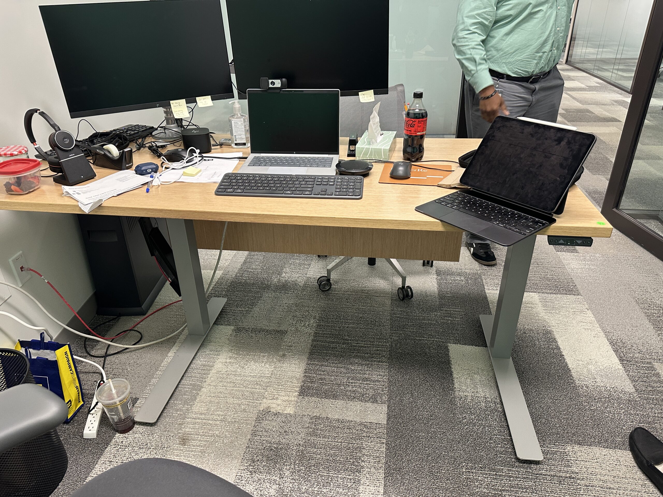 Knoll Light Oak Sit-Stand Desk