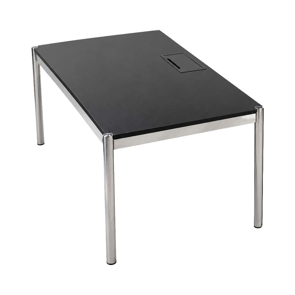 Black Training Table with Chrome Legs