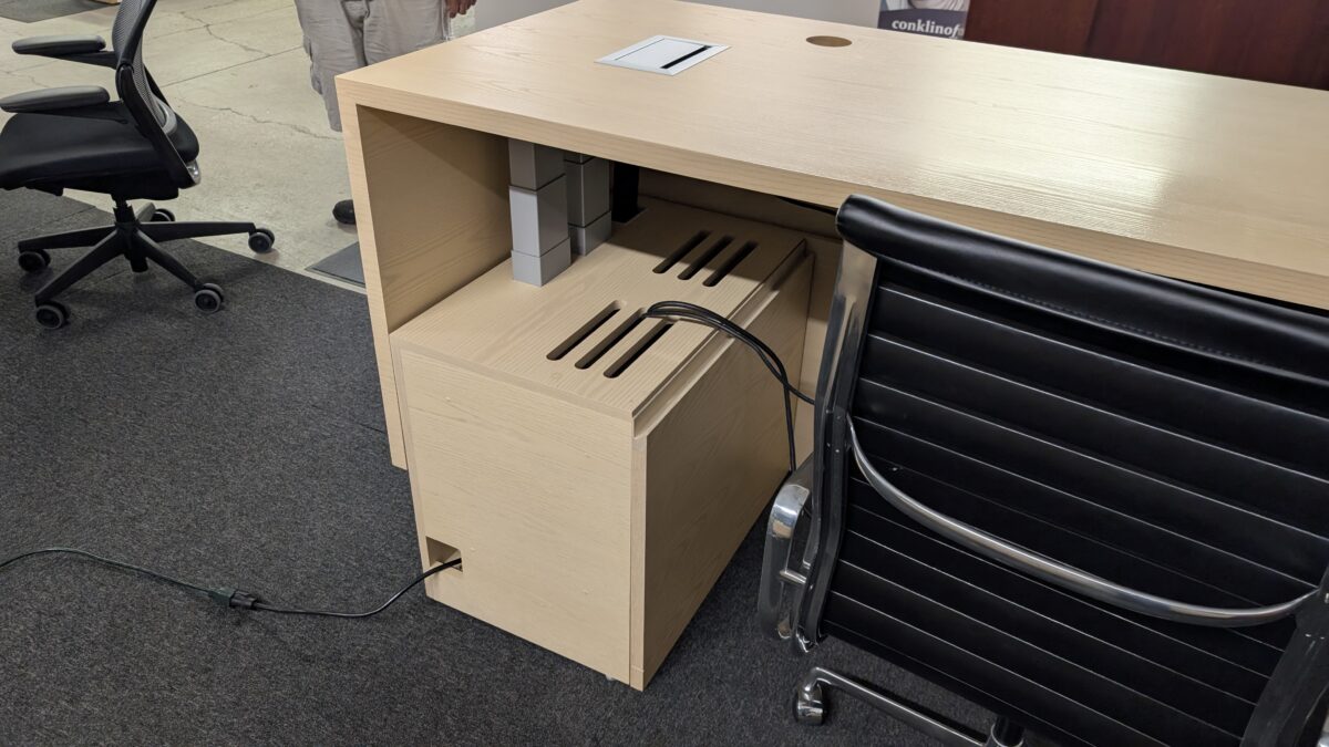 Innovant Sit-Stand Desk with Storage Cabinet photo