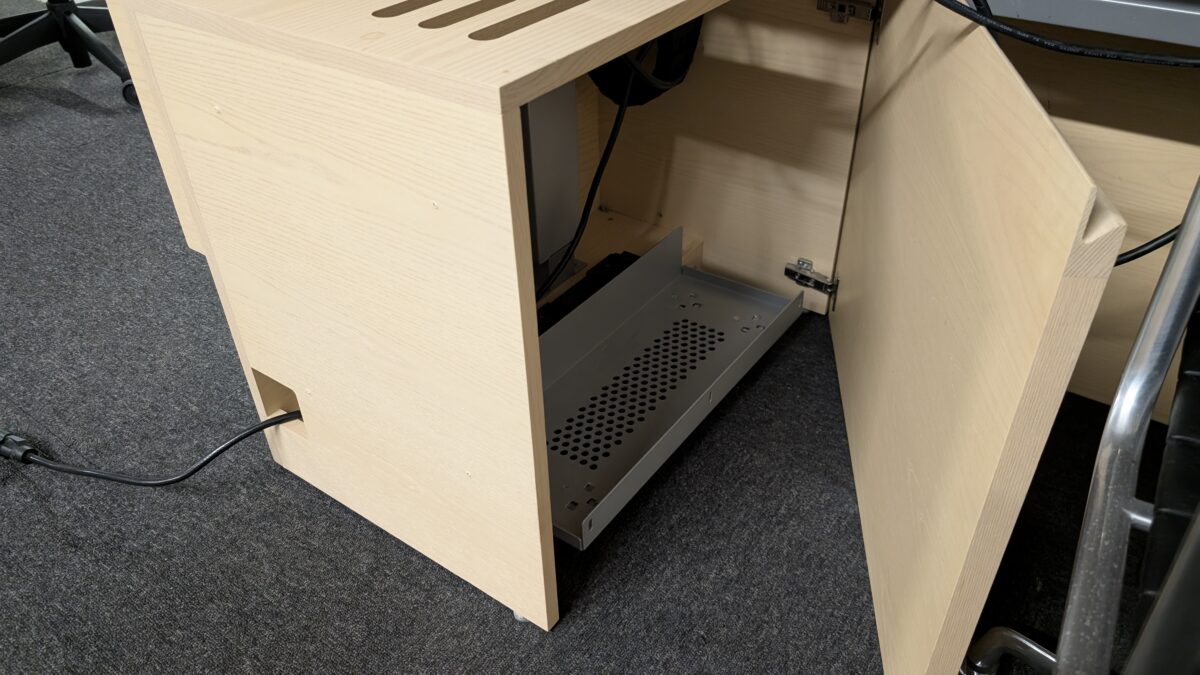 Innovant Sit-Stand Desk with Storage Cabinet photo