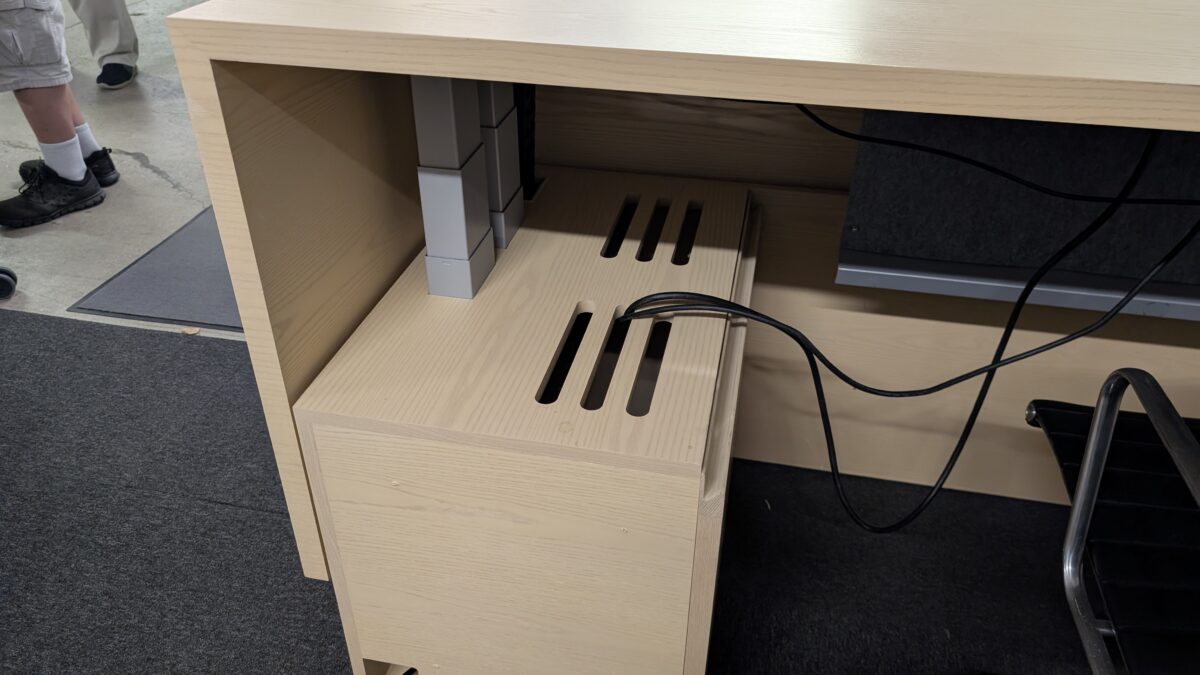 Innovant Sit-Stand Desk with Storage Cabinet photo