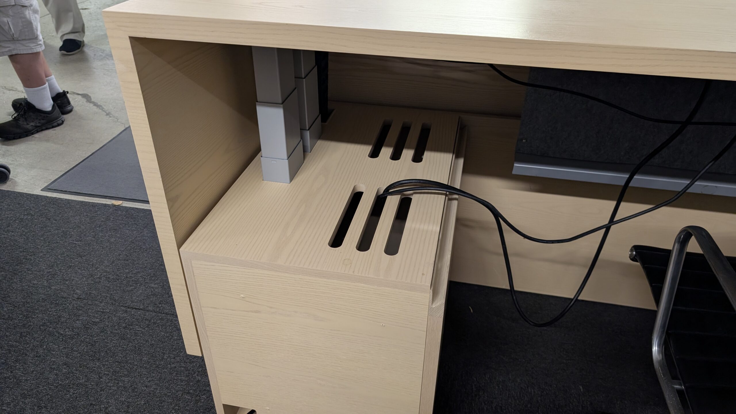 Innovant Sit-Stand Desk with Storage Cabinet