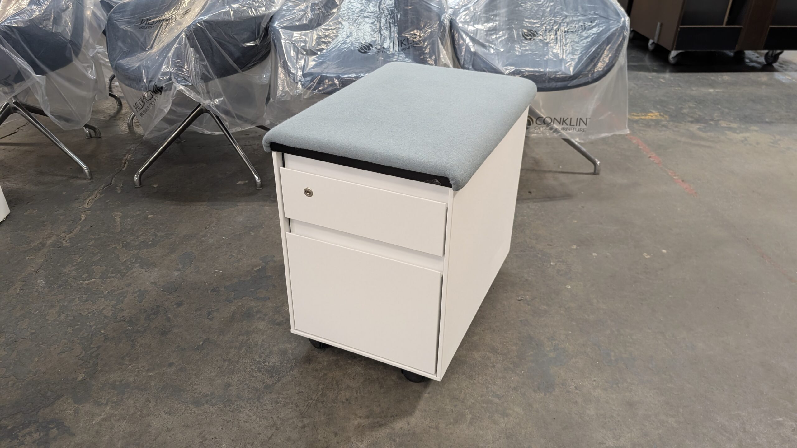 Blue Steelcase Mobile Pedestals